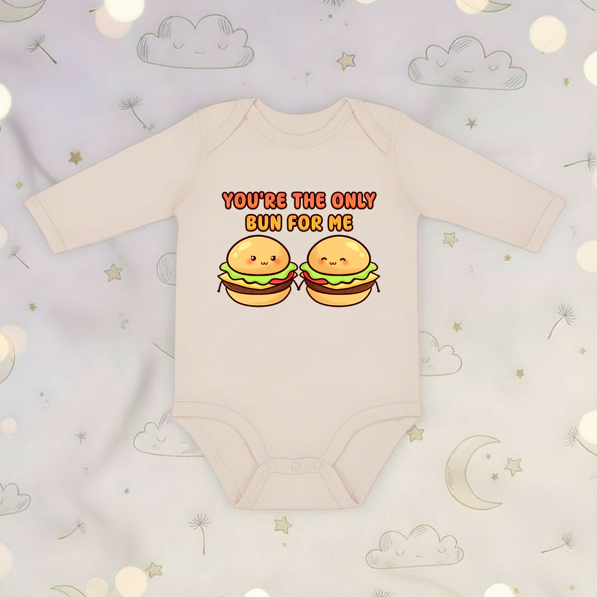 You're the Only Bun for Me Burger Couple Long Sleeve Onesie