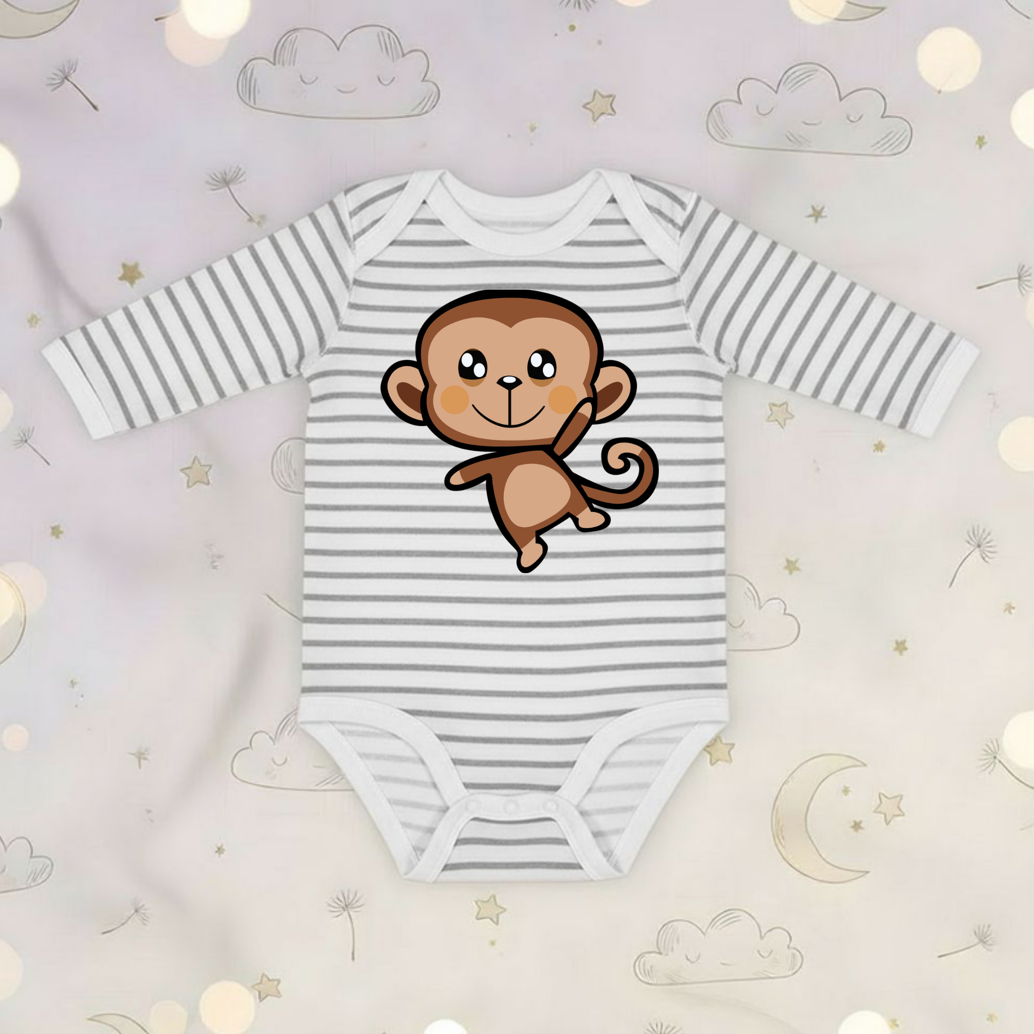 Dancing Monkey Long Sleeve Onesie