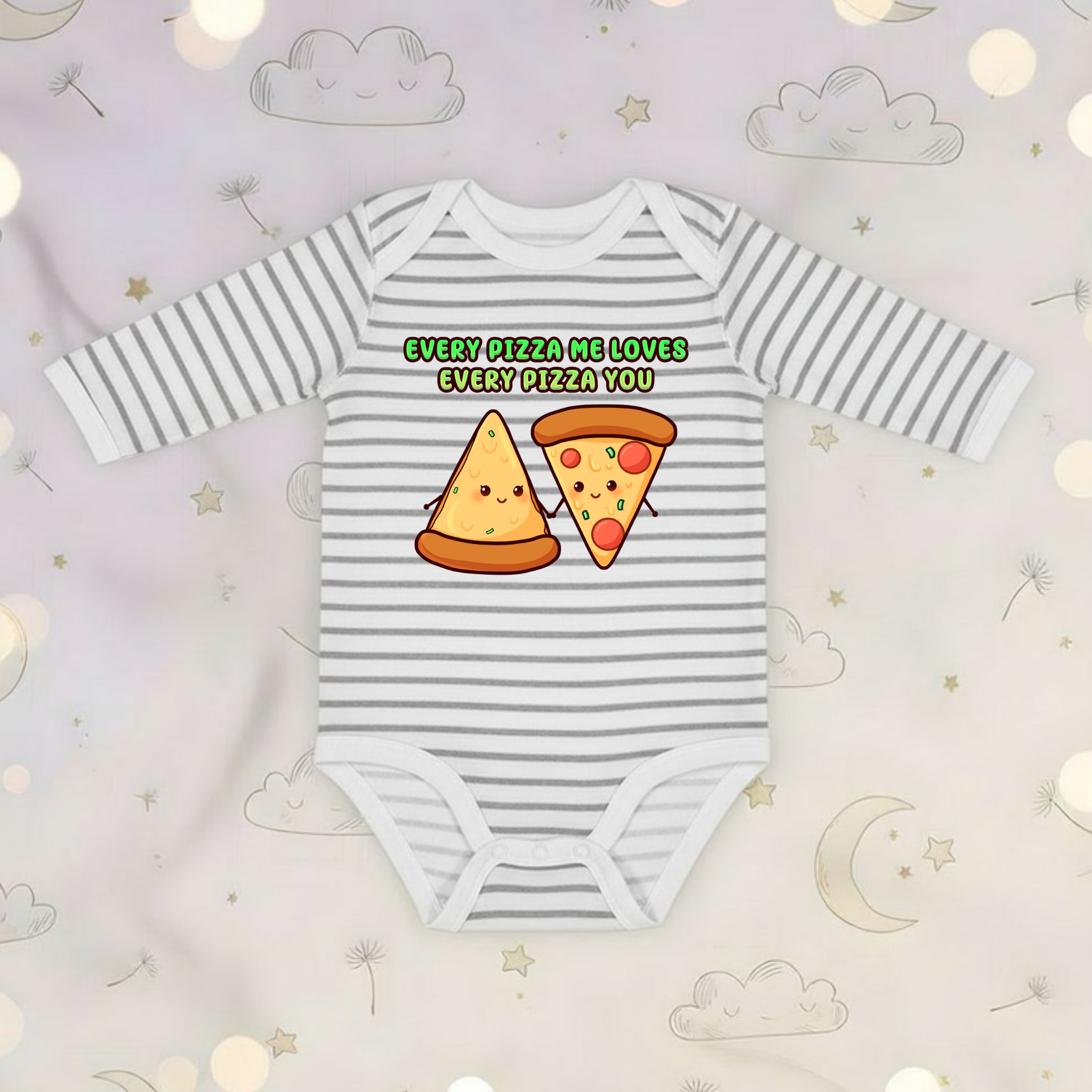 Every Pizza Me Loves Every Pizza You Pizza Couple Long Sleeve Onesie