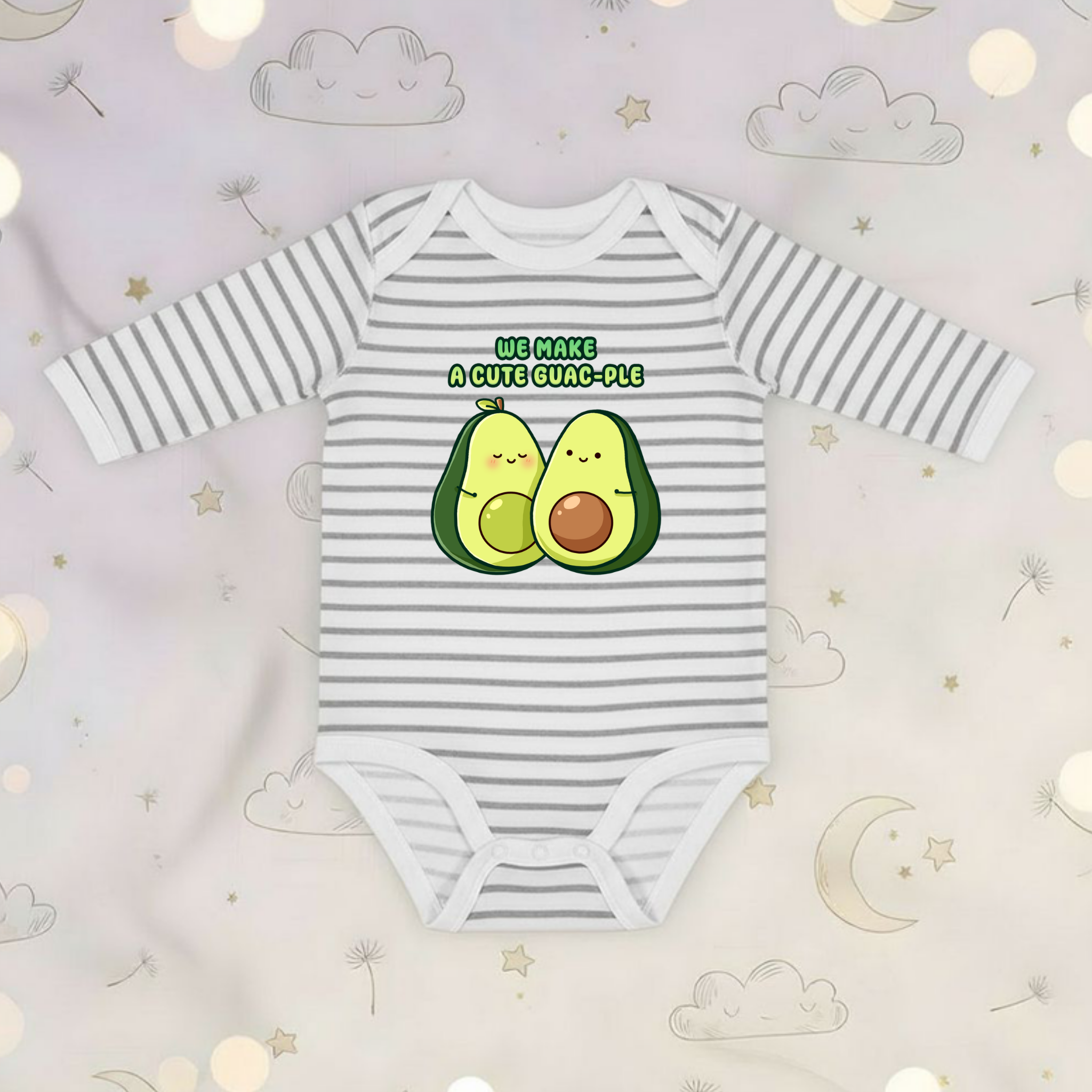 We Make a Cute Guac-ple Avocado Couple Long Sleeve Onesie