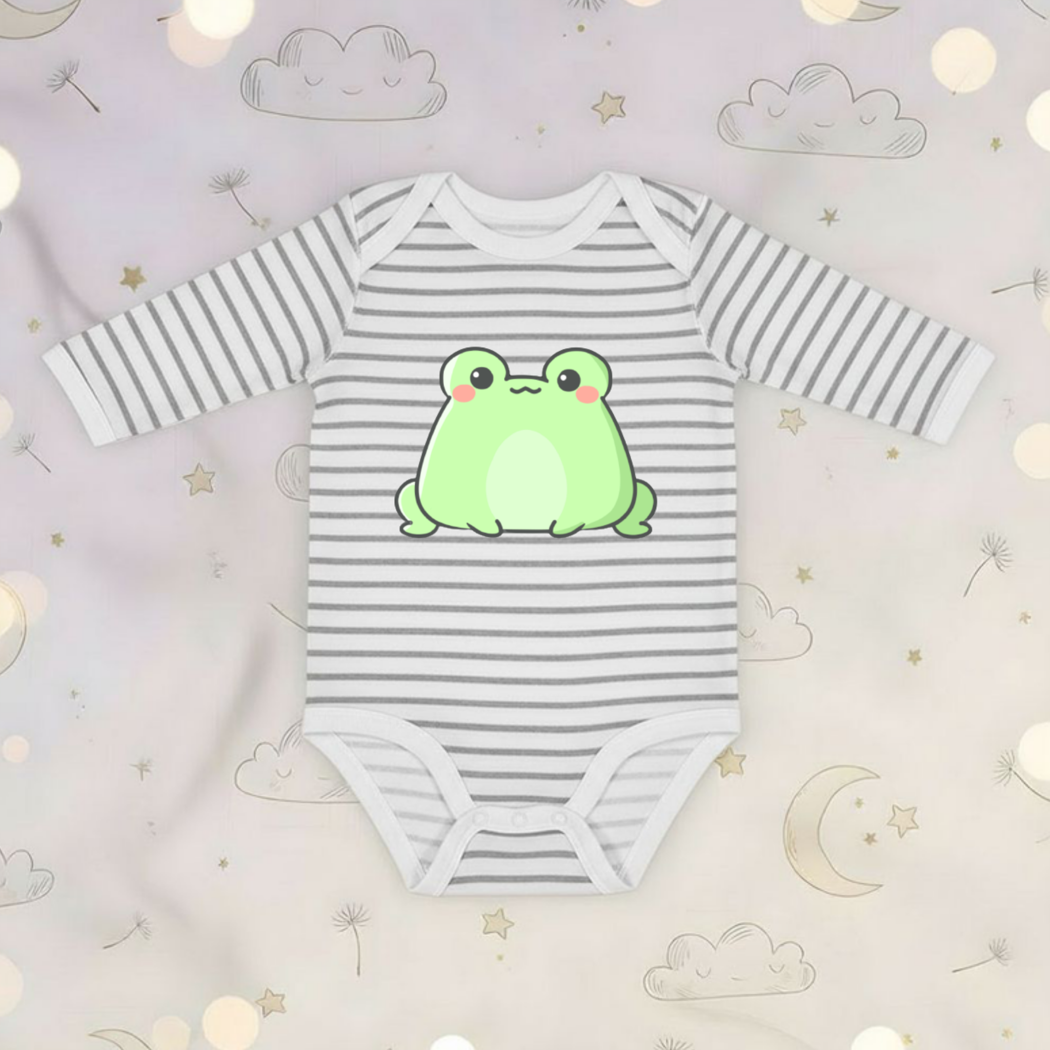 Sitting Frog Long Sleeve Onesie