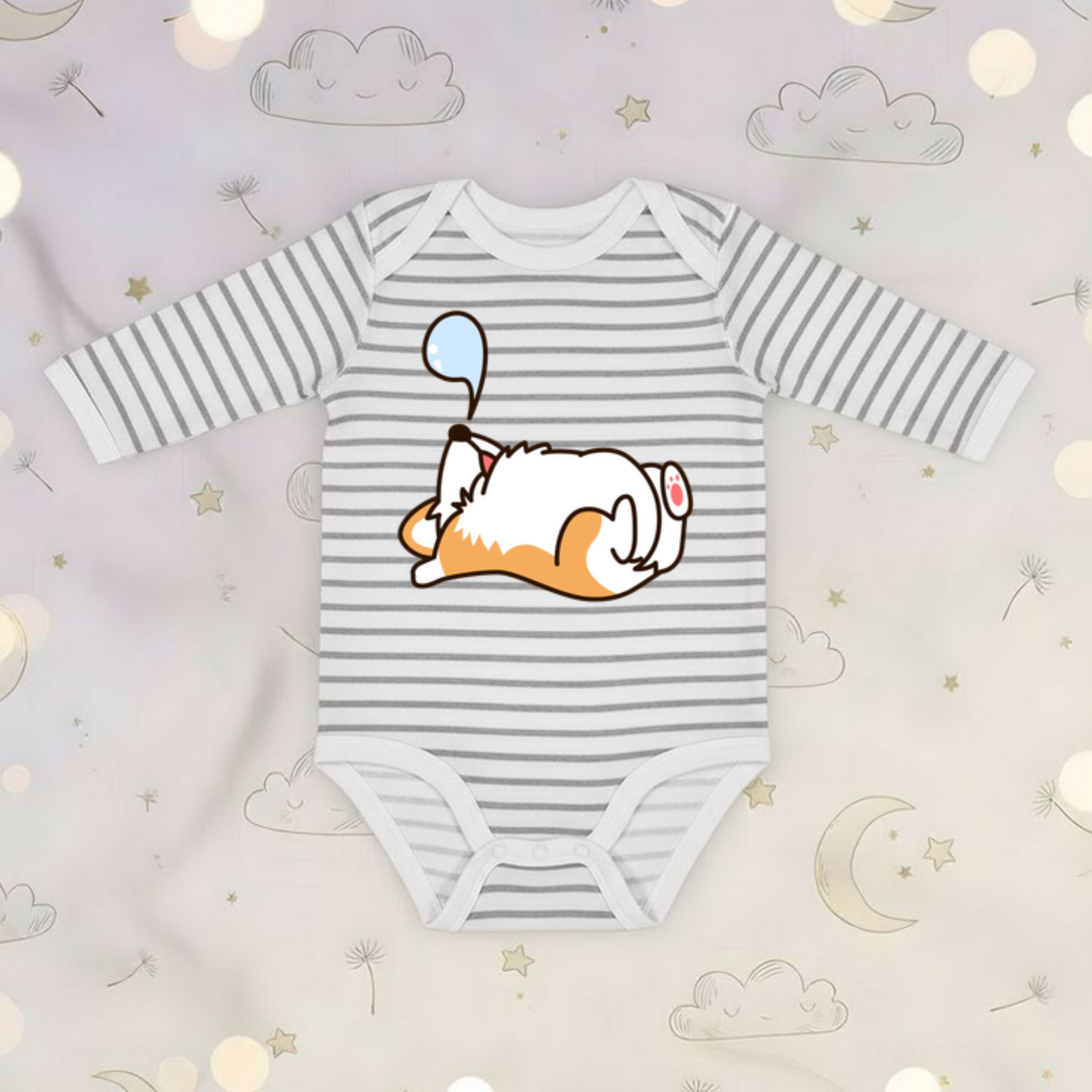 Sleeping Dog Long Sleeve Onesie