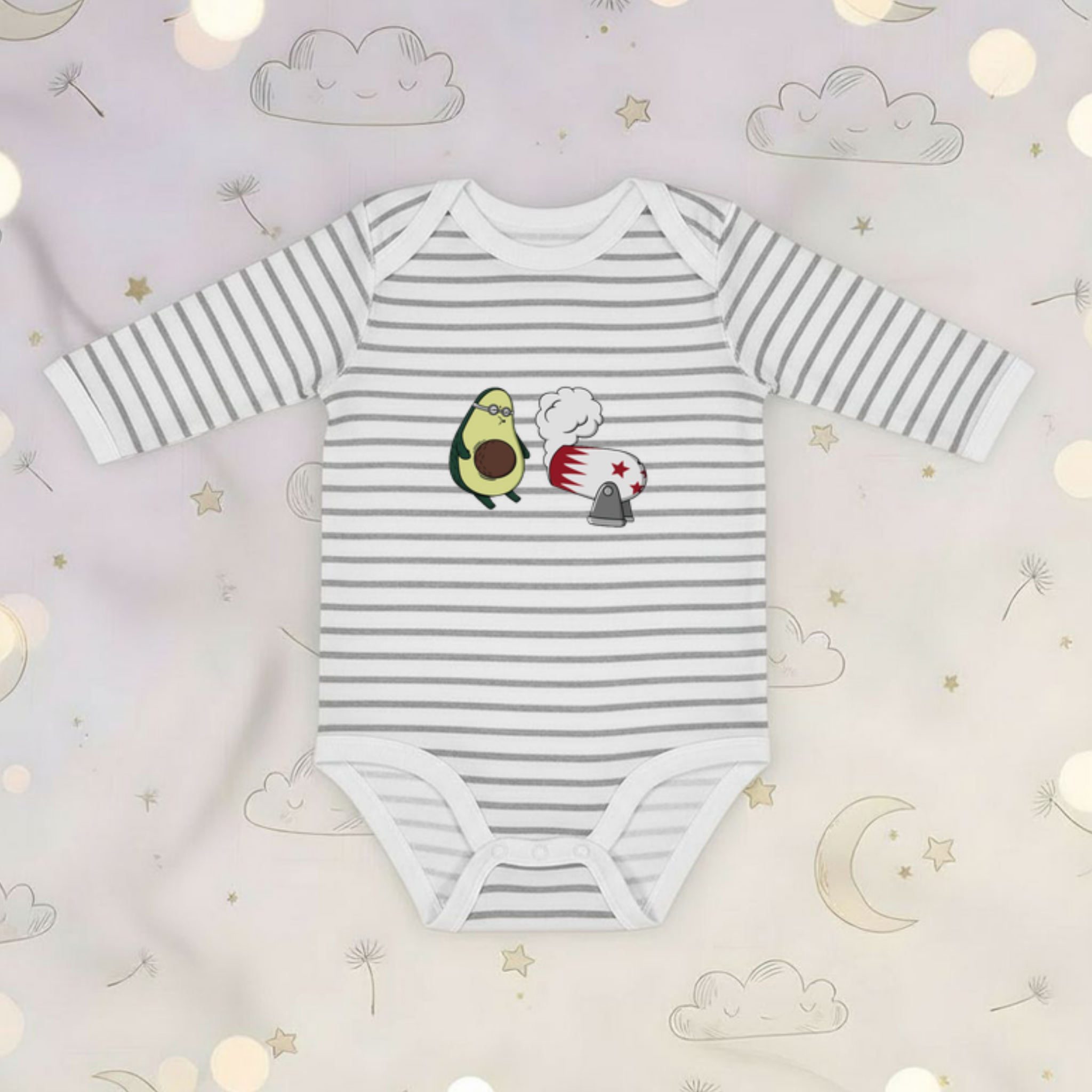 Avocado Stuntman Long Sleeve Onesie