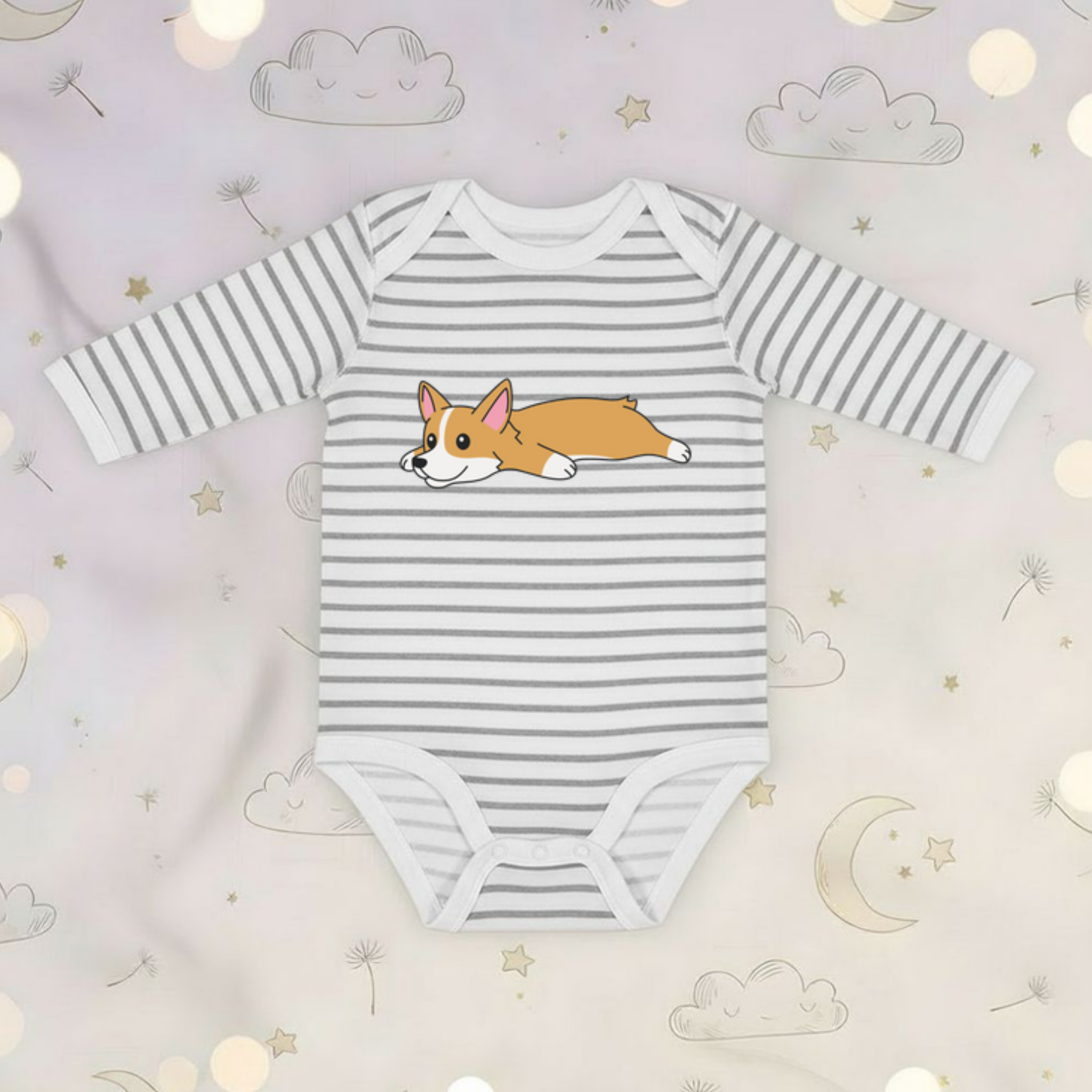 Tired Dog Long Sleeve Onesie