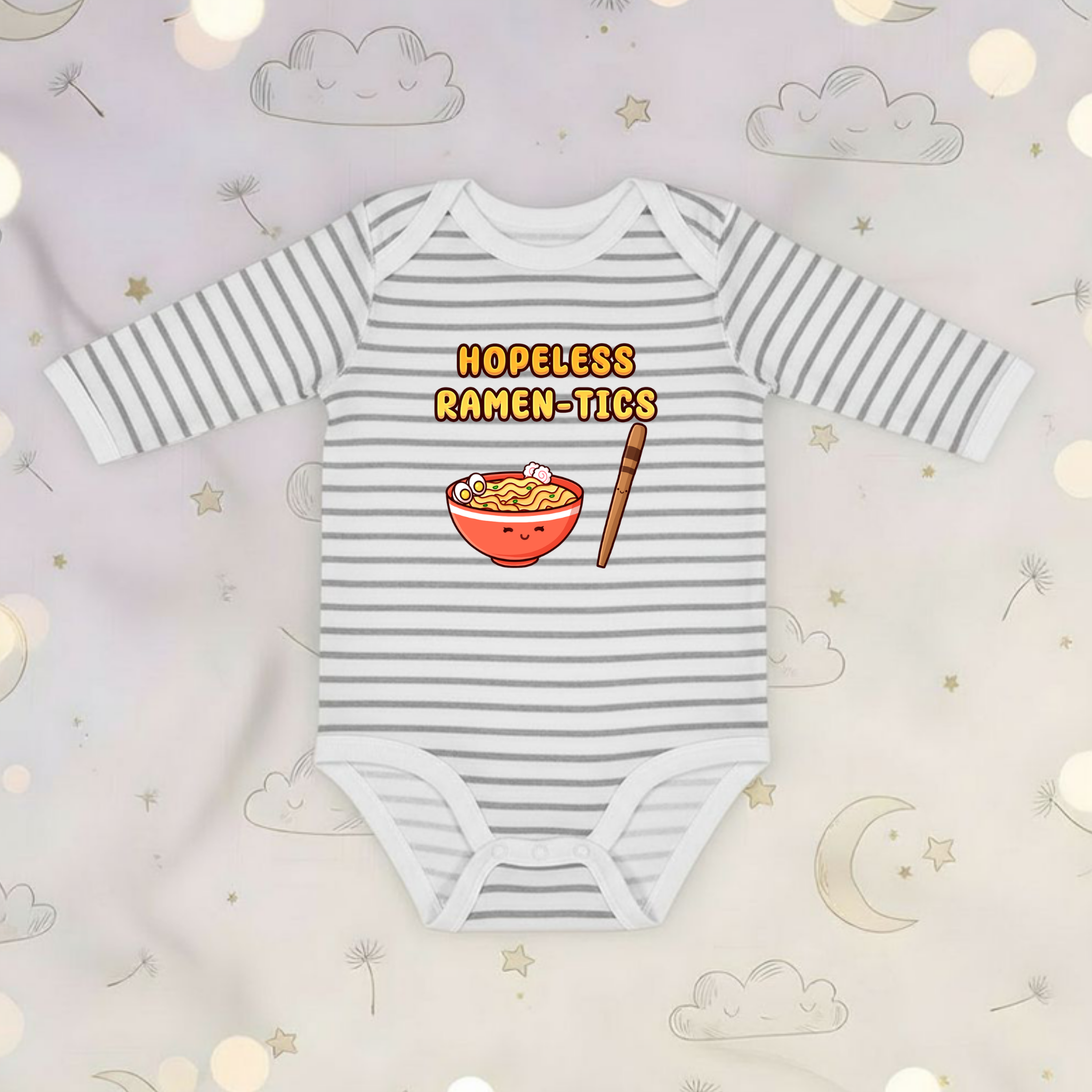 Hopeless Ramen-tics Ramen and Chopstick Couple Long Sleeve Onesie
