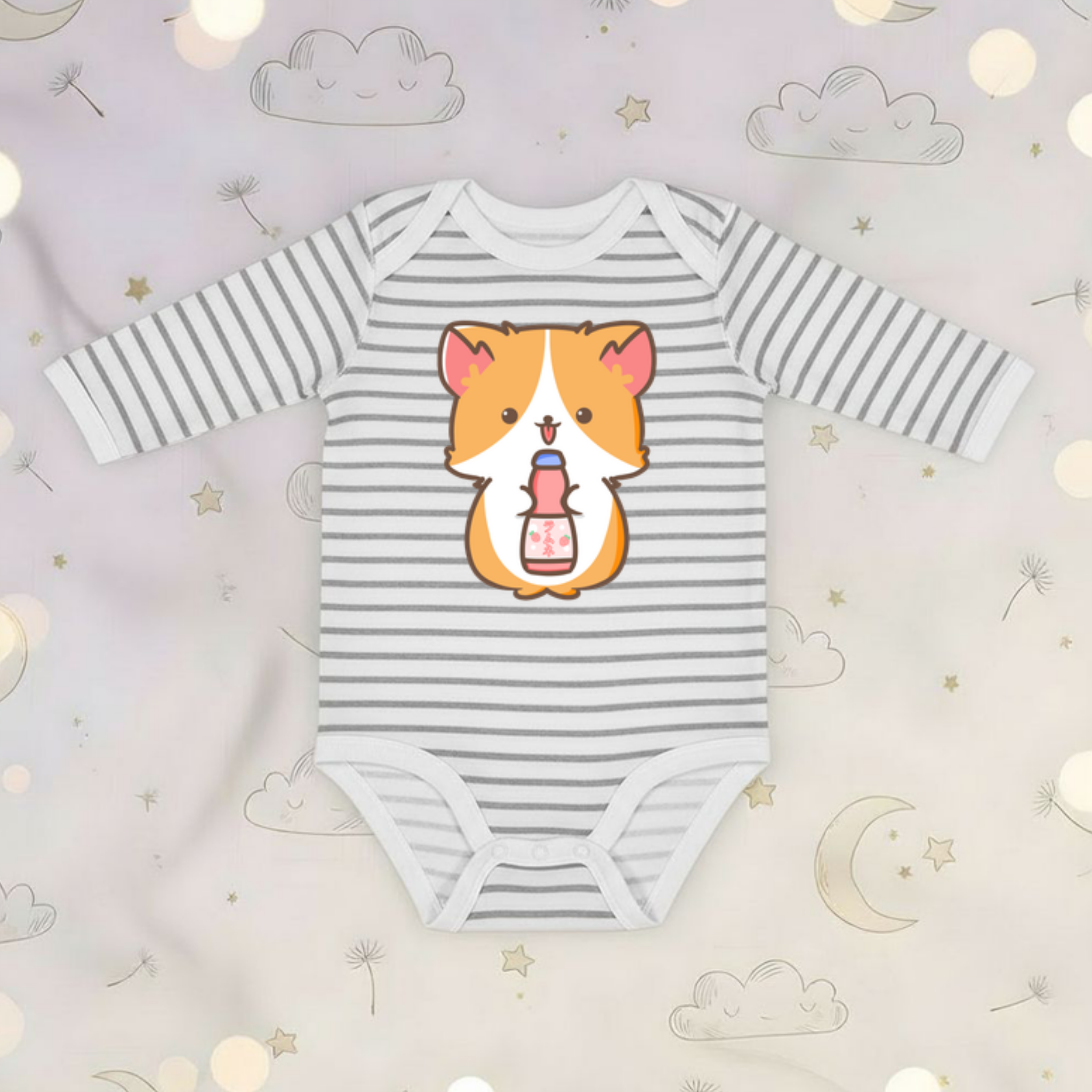 Ramune Soda Dog Long Sleeve Onesie