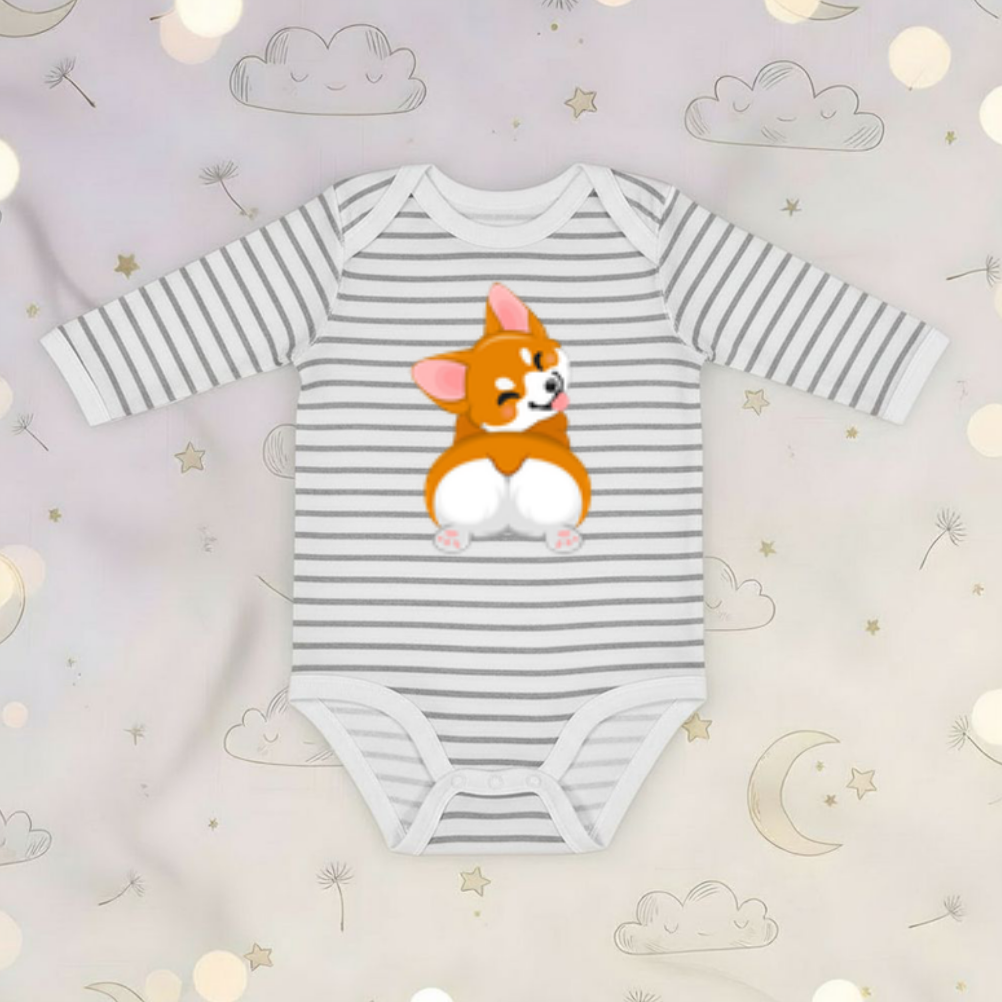 Puppy Butt Long Sleeve Onesie