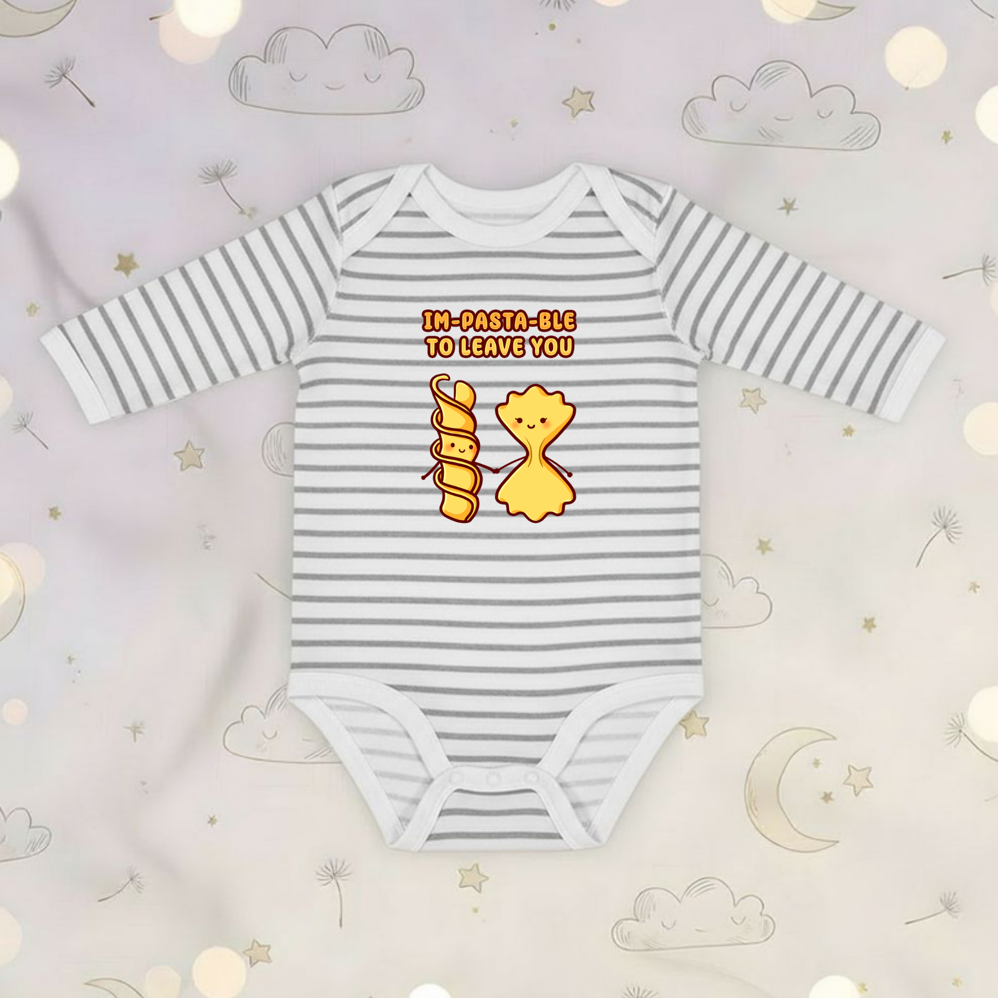 Im-Pasta-Ble to to Leave You Pasta Couple Long Sleeve Onesie