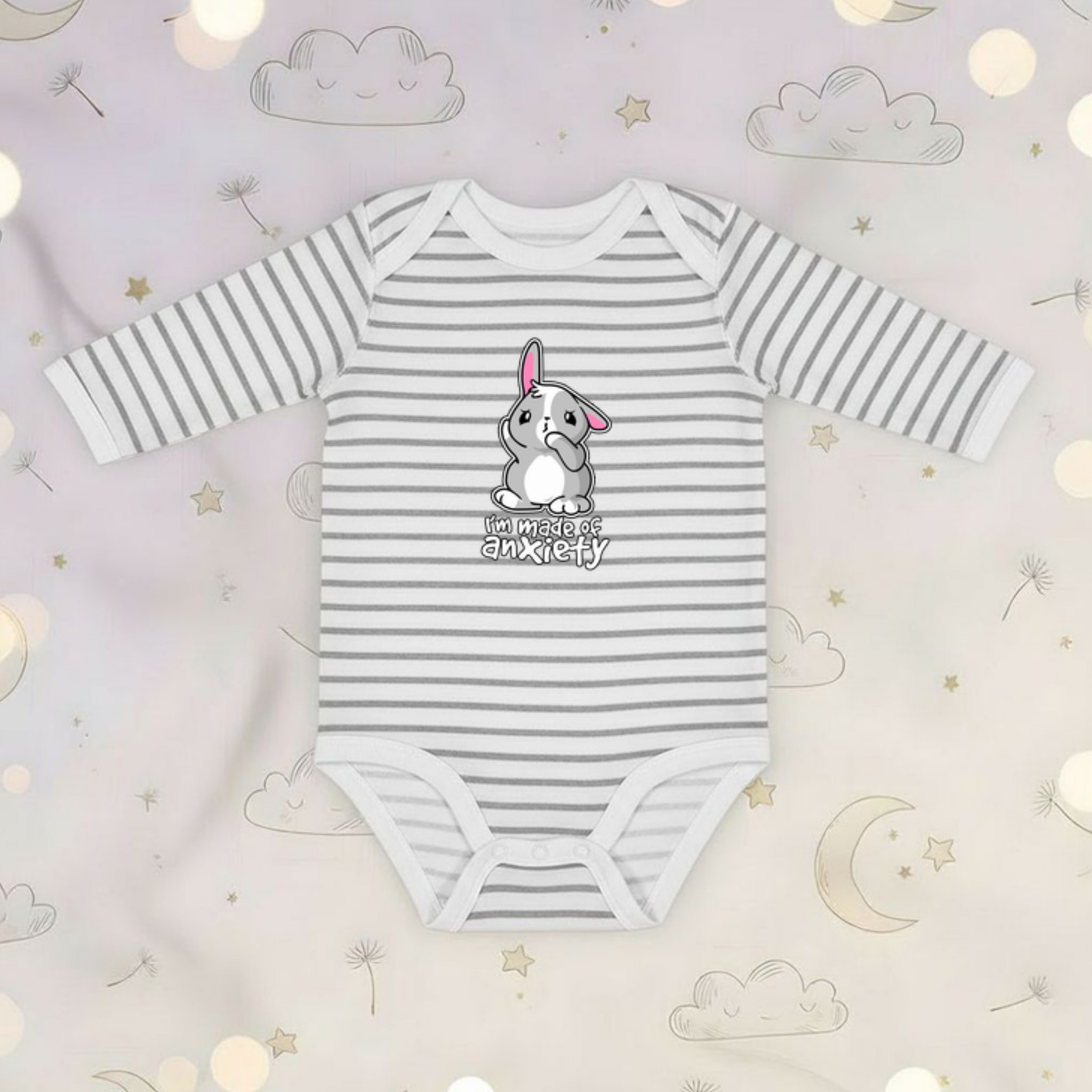 I'm Made of Anxiety Bunny Rabbit Long Sleeve Onesie