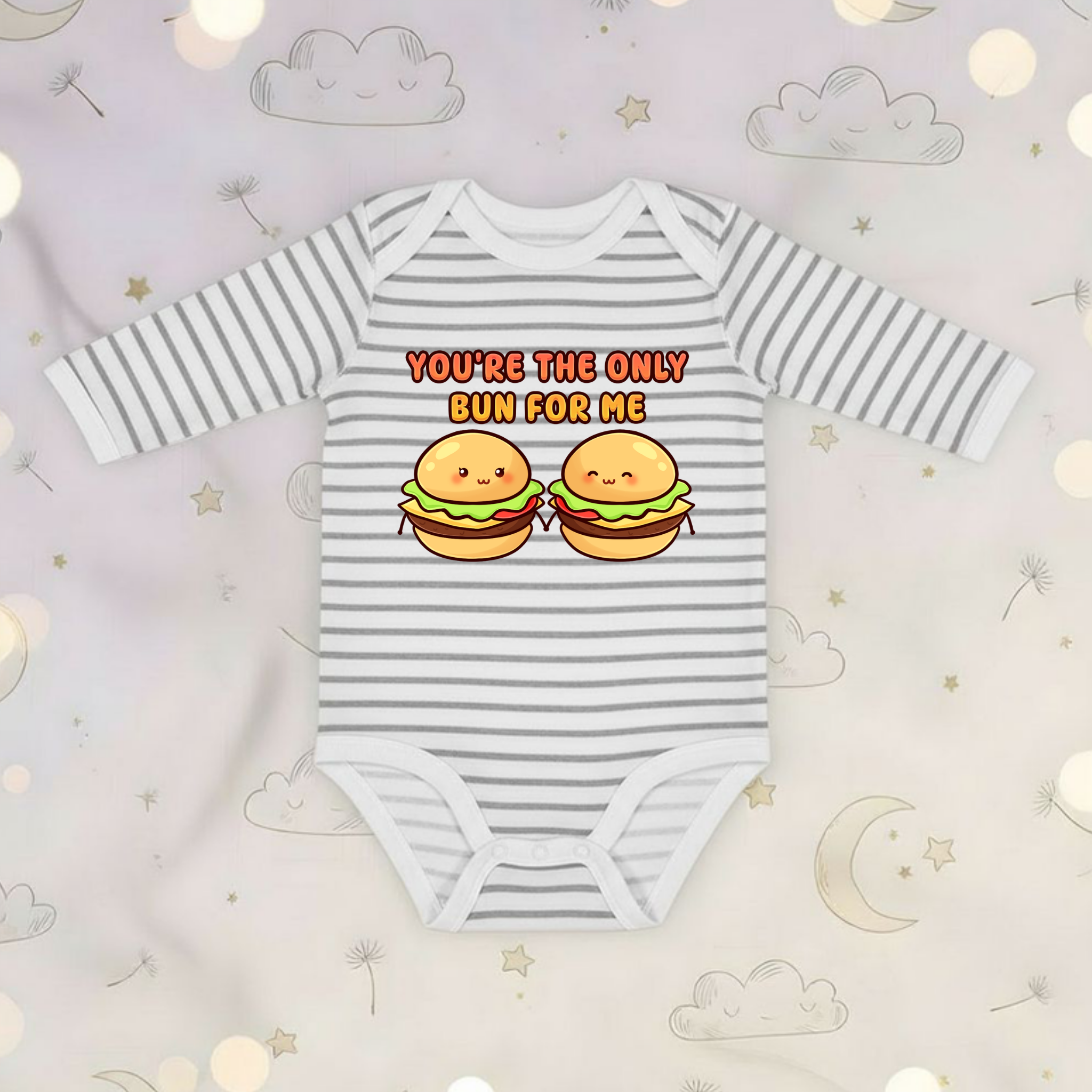 You're the Only Bun for Me Burger Couple Long Sleeve Onesie