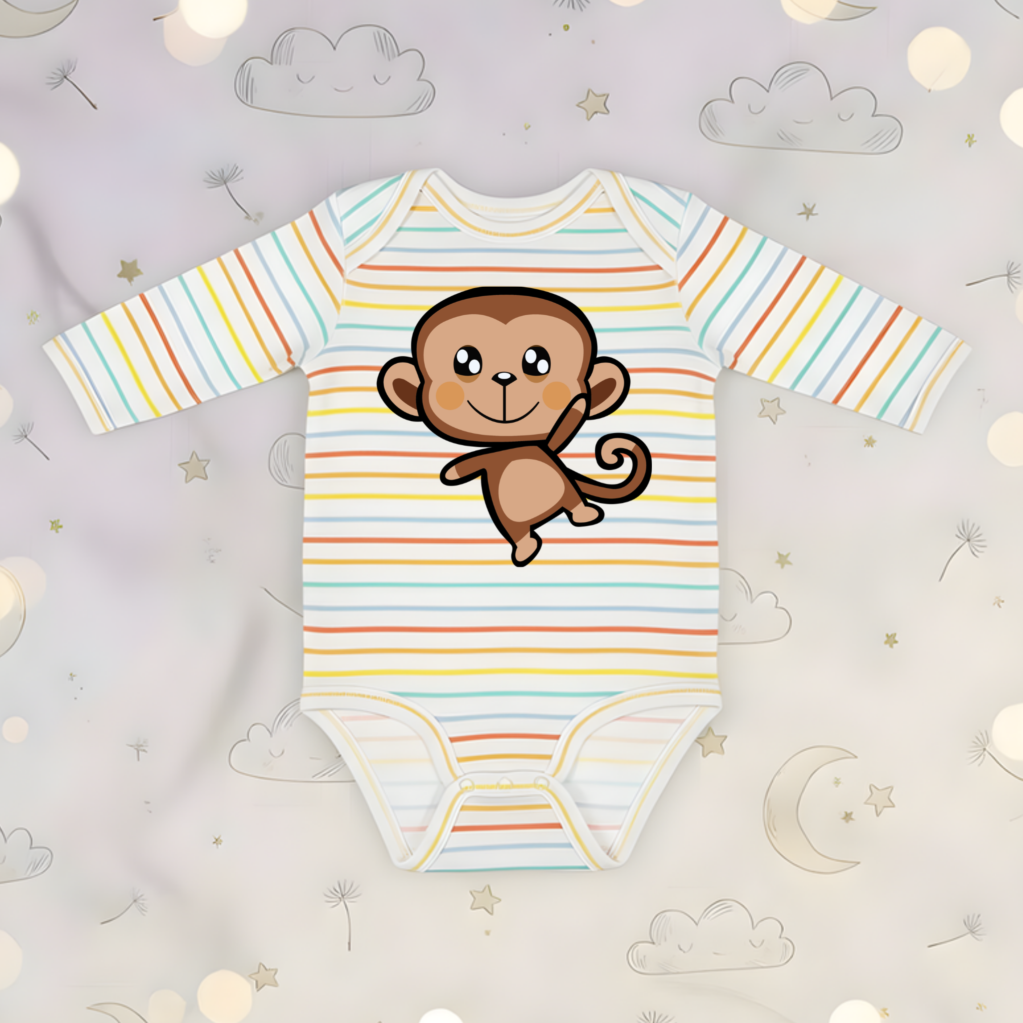 Dancing Monkey Long Sleeve Onesie