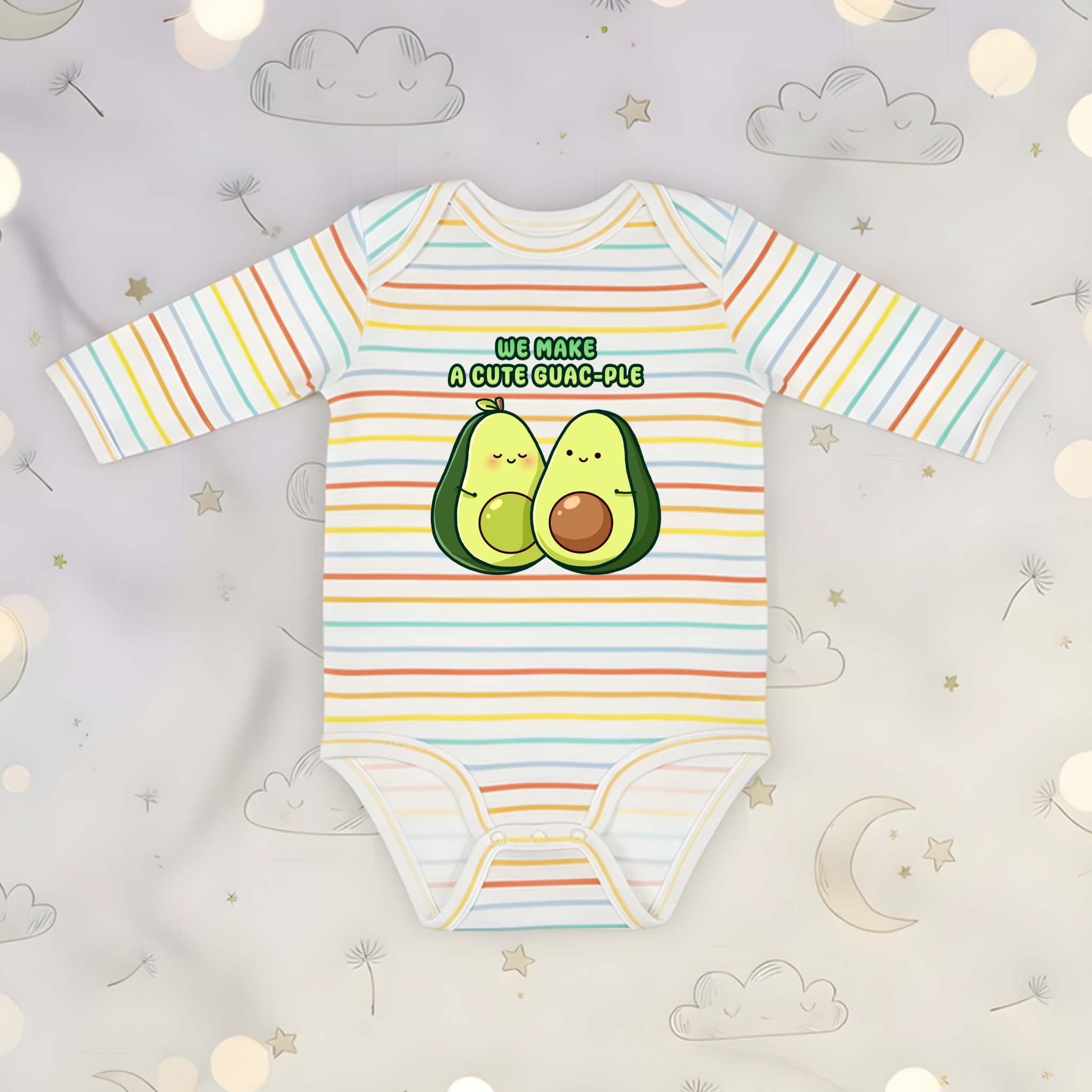 We Make a Cute Guac-ple Avocado Couple Long Sleeve Onesie