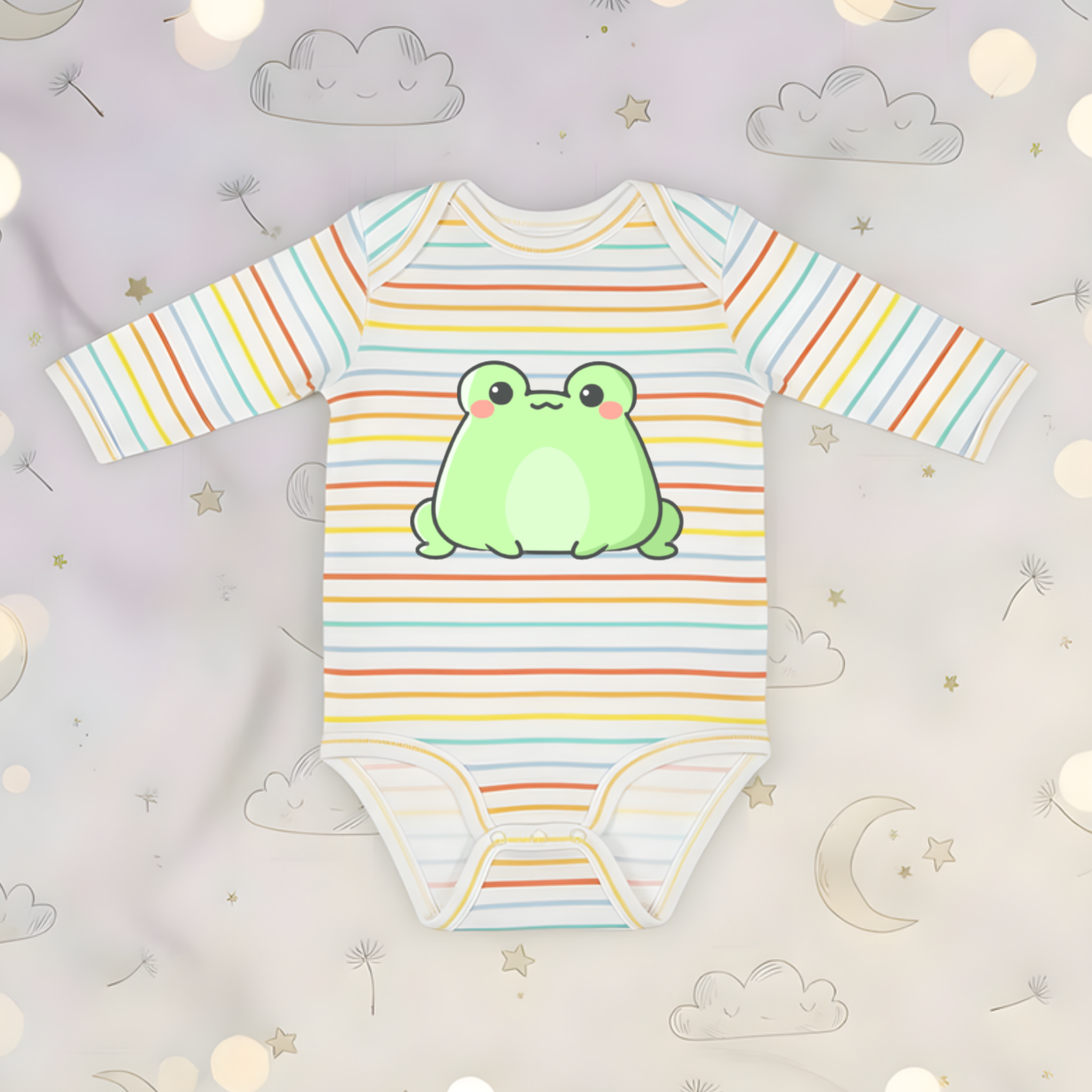 Sitting Frog Long Sleeve Onesie