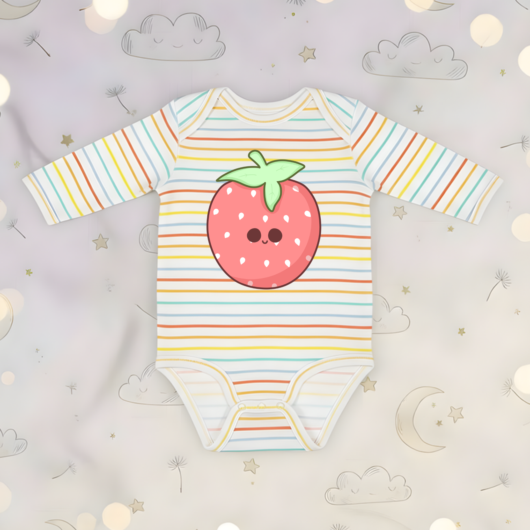 Baby Strawberry Long Sleeve Onesie