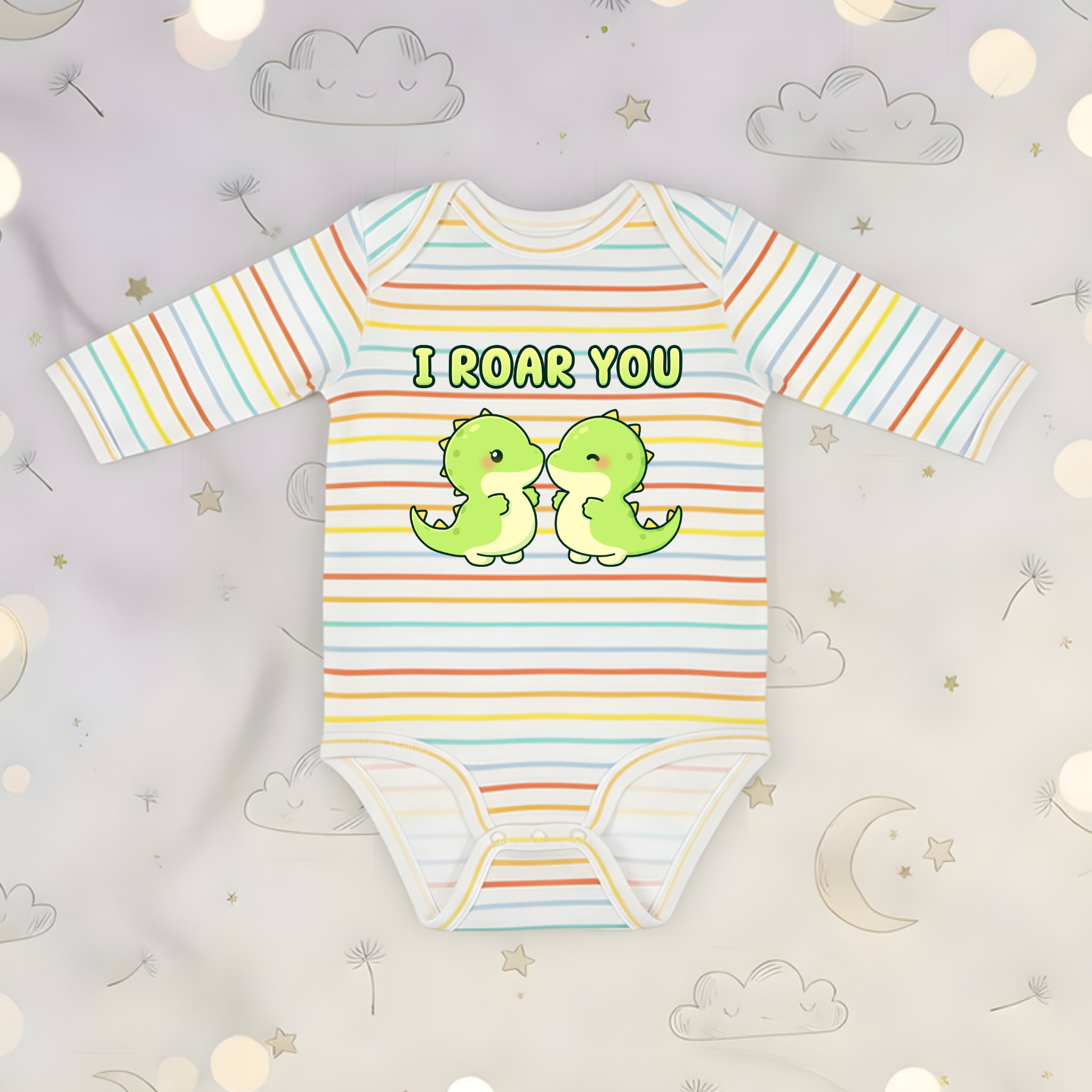 I Roar You Dinosaur Couple Long Sleeve Onesie