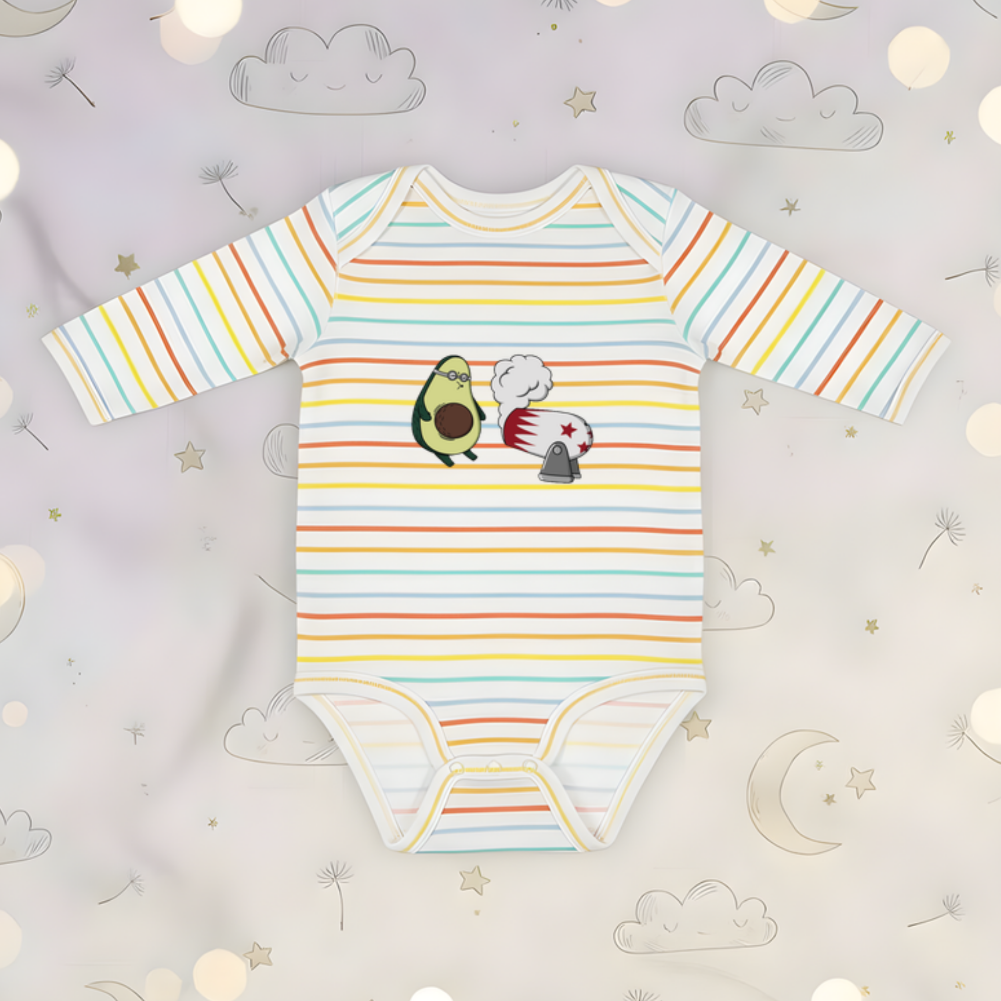Avocado Stuntman Long Sleeve Onesie