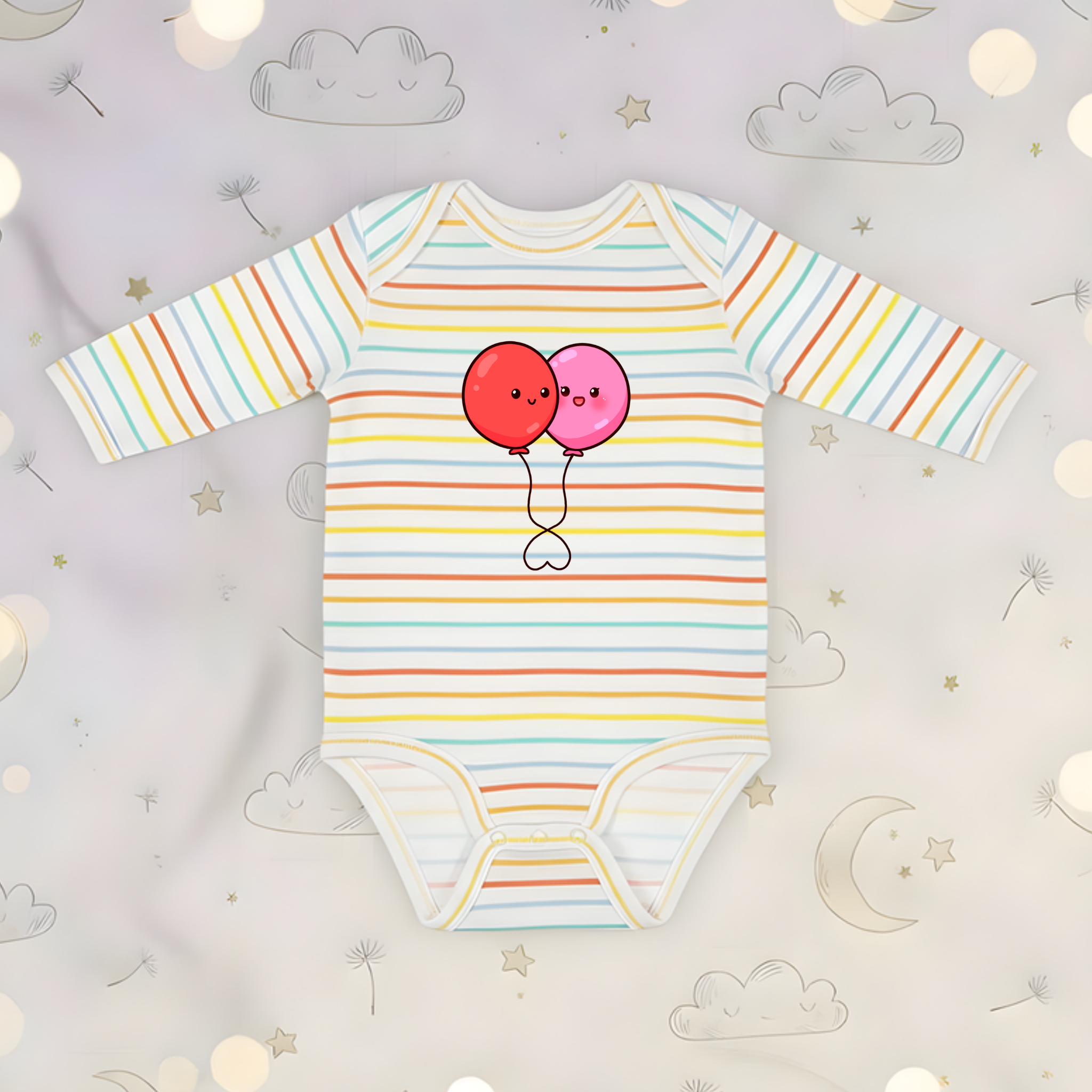 Balloon Couple Long Sleeve Onesie