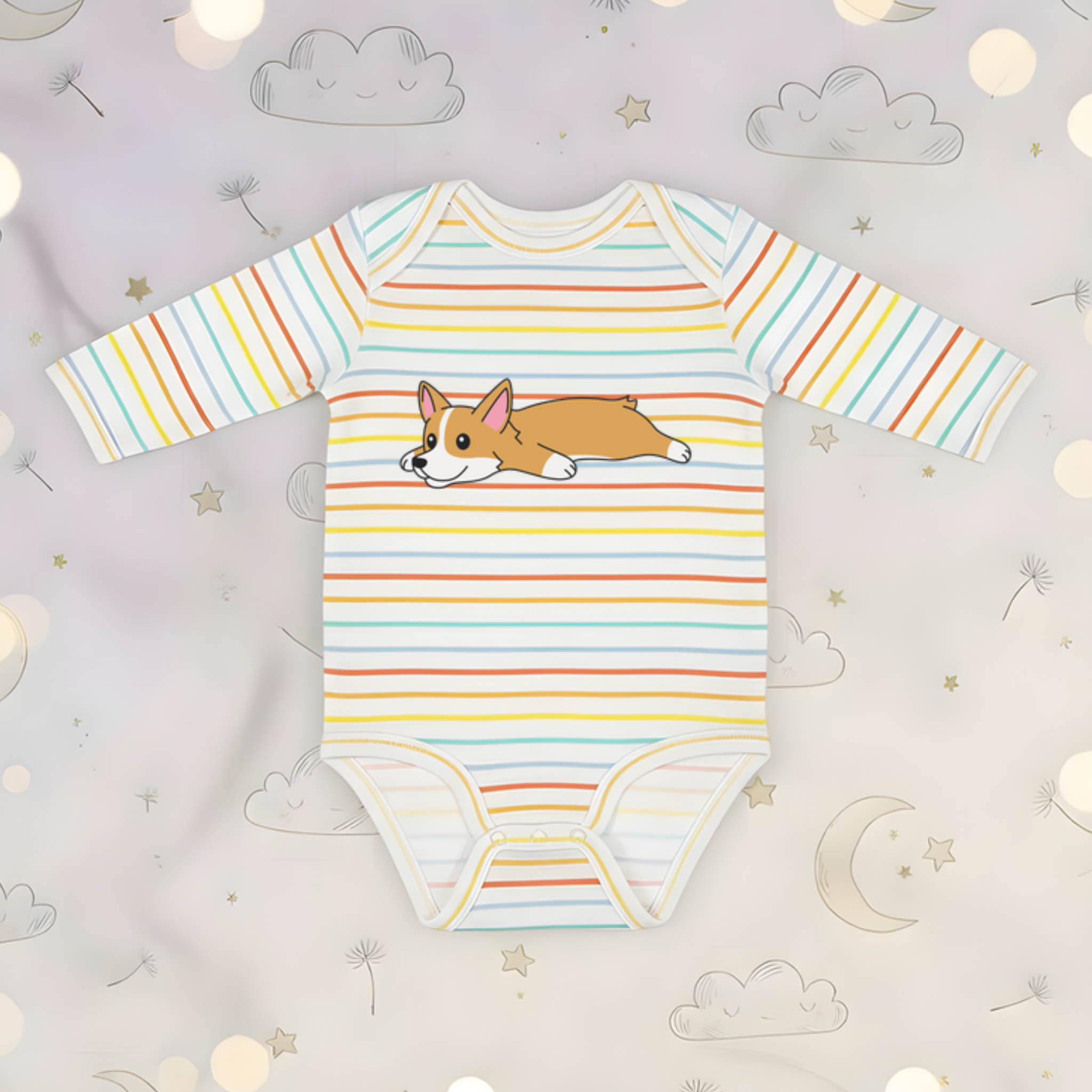 Tired Dog Long Sleeve Onesie