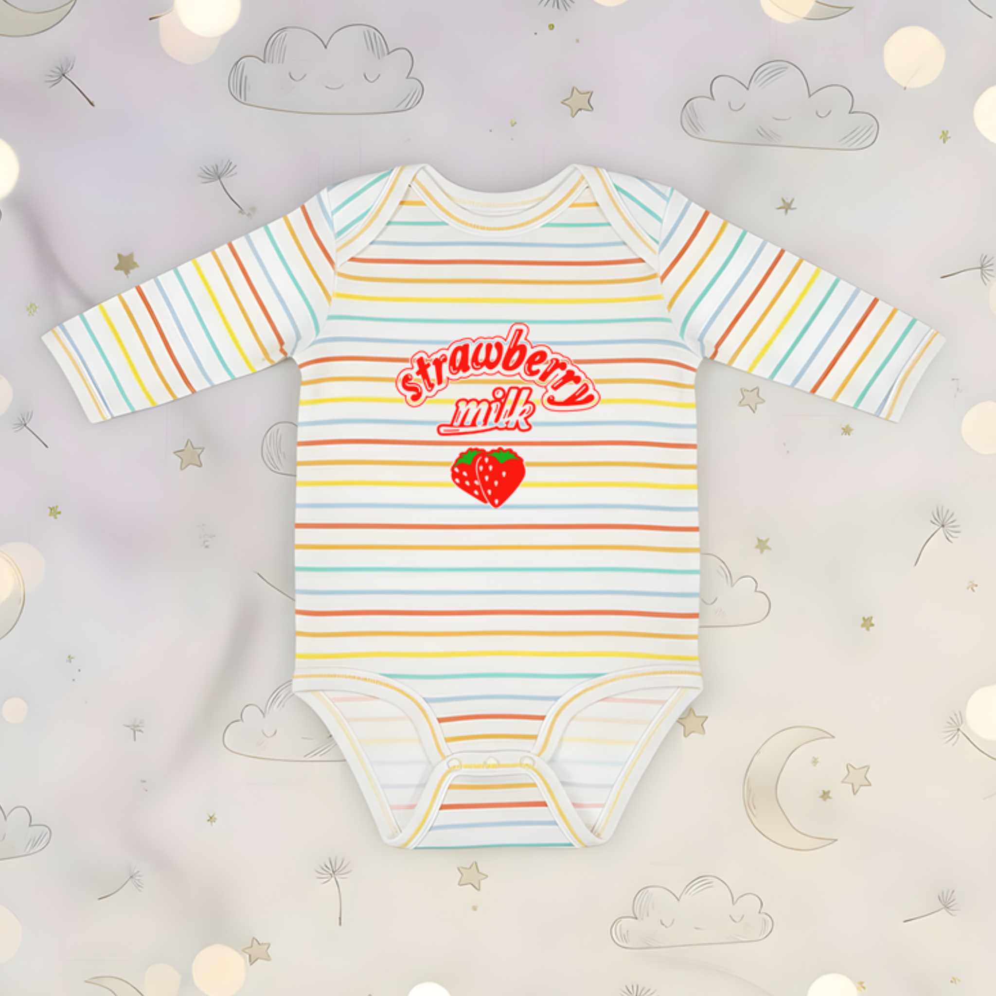Strawberry Milk Long Sleeve Onesie