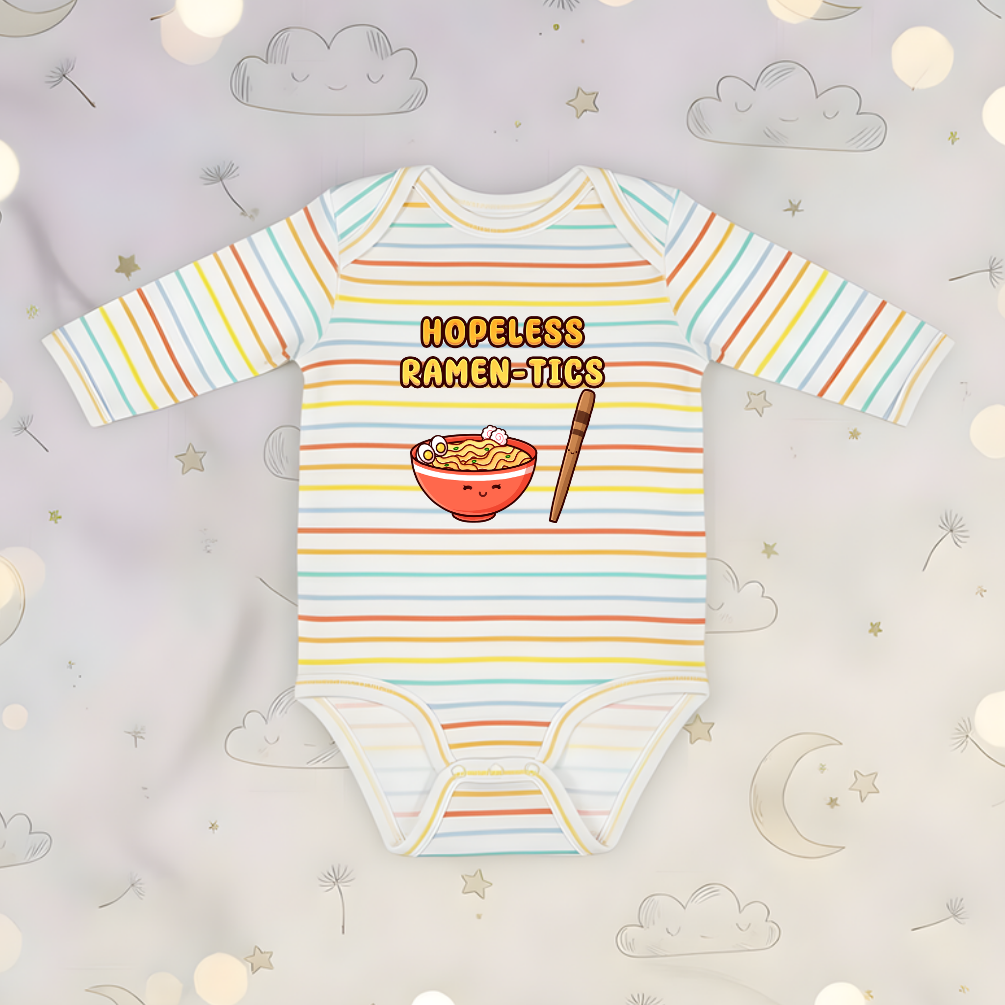 Hopeless Ramen-tics Ramen and Chopstick Couple Long Sleeve Onesie