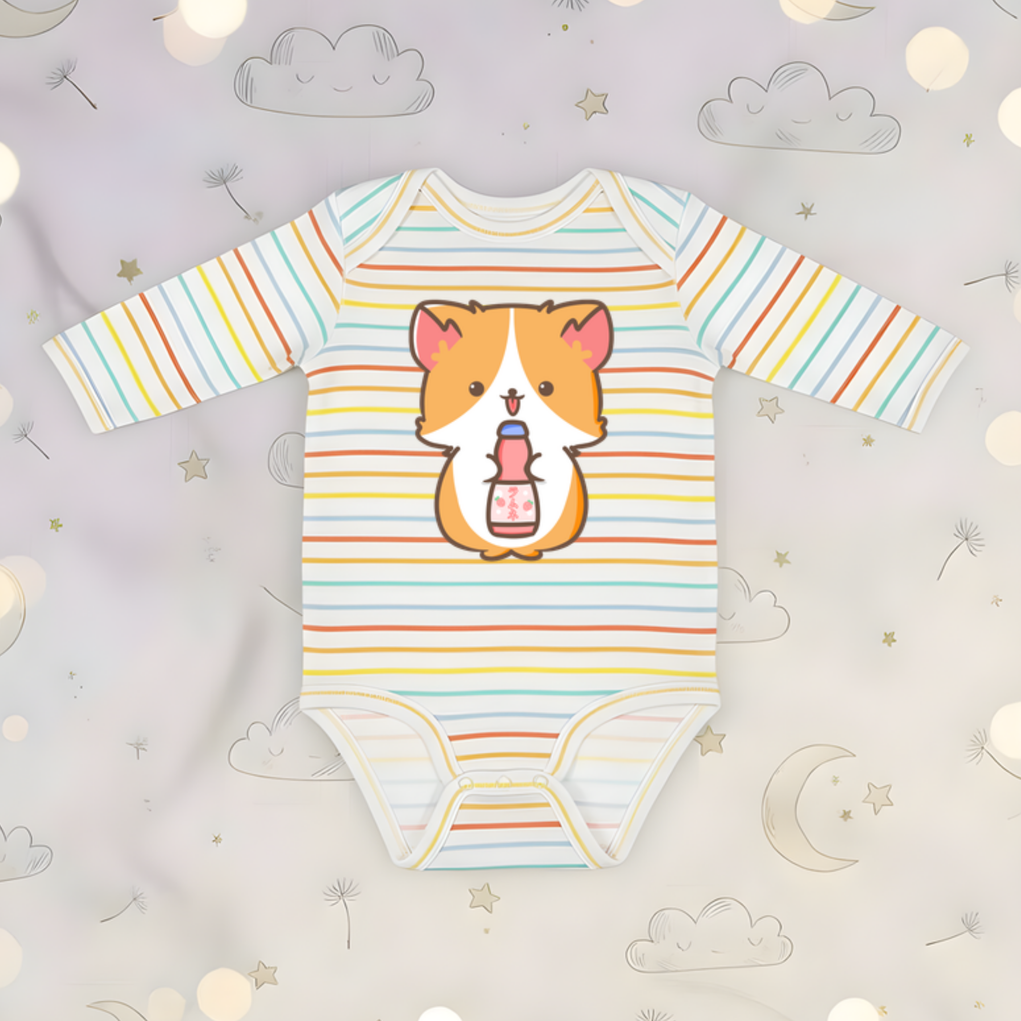Ramune Soda Dog Long Sleeve Onesie