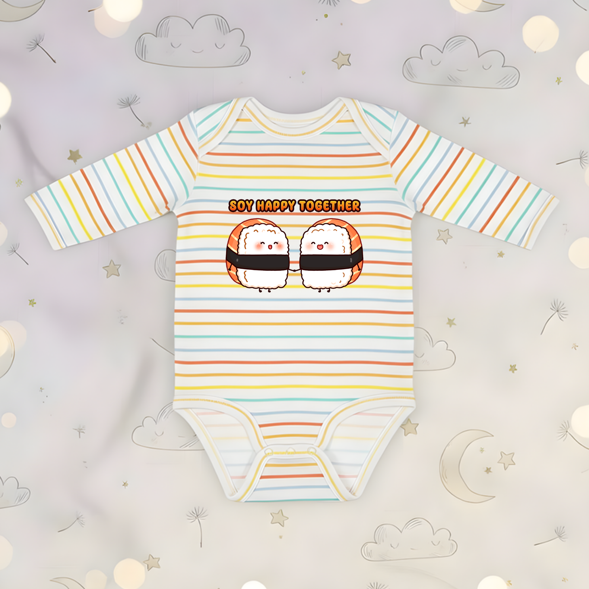 Soy Happy Together Sushi Couple Long Sleeve Onesie