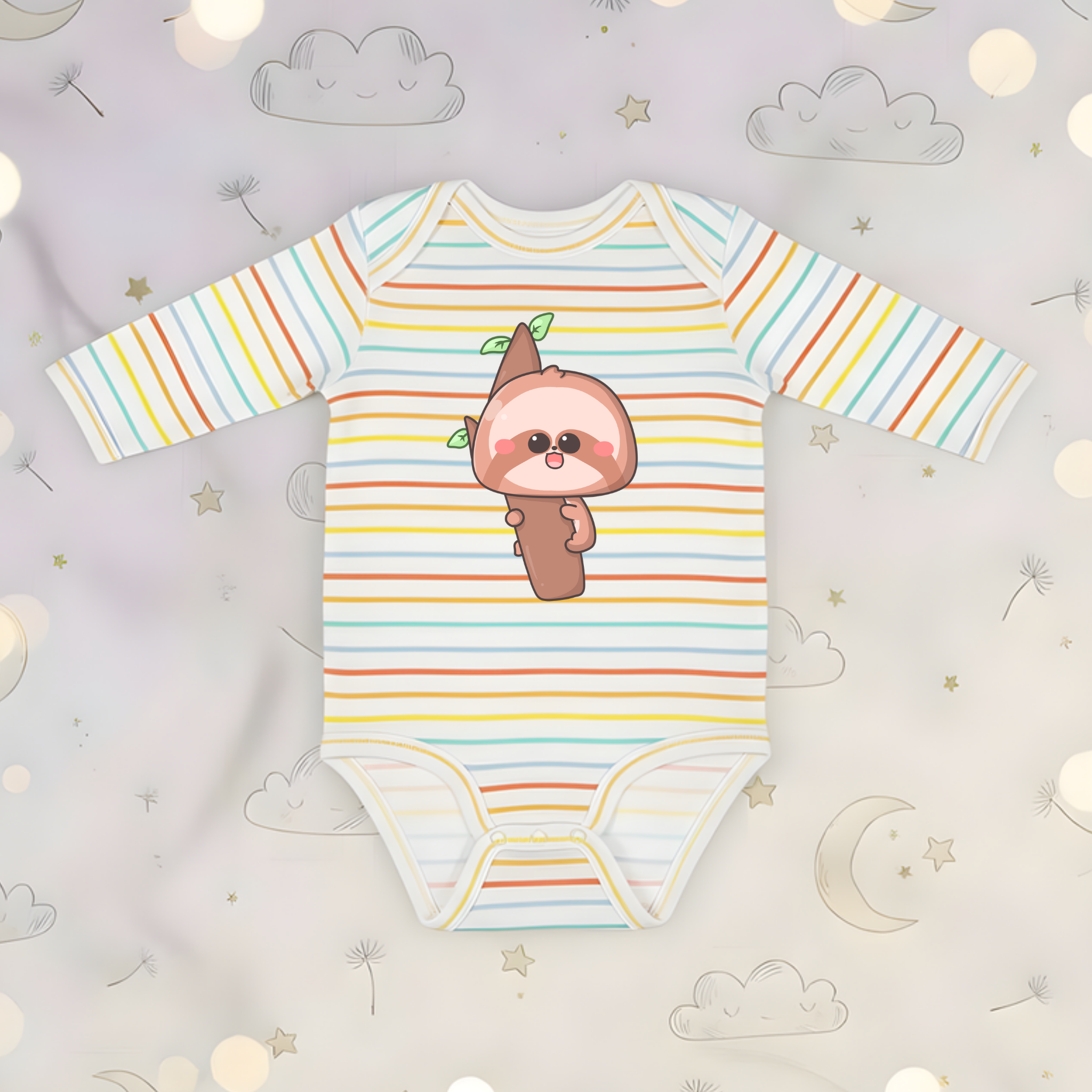 Baby Sloth on a Tree Branch Long Sleeve Onesie