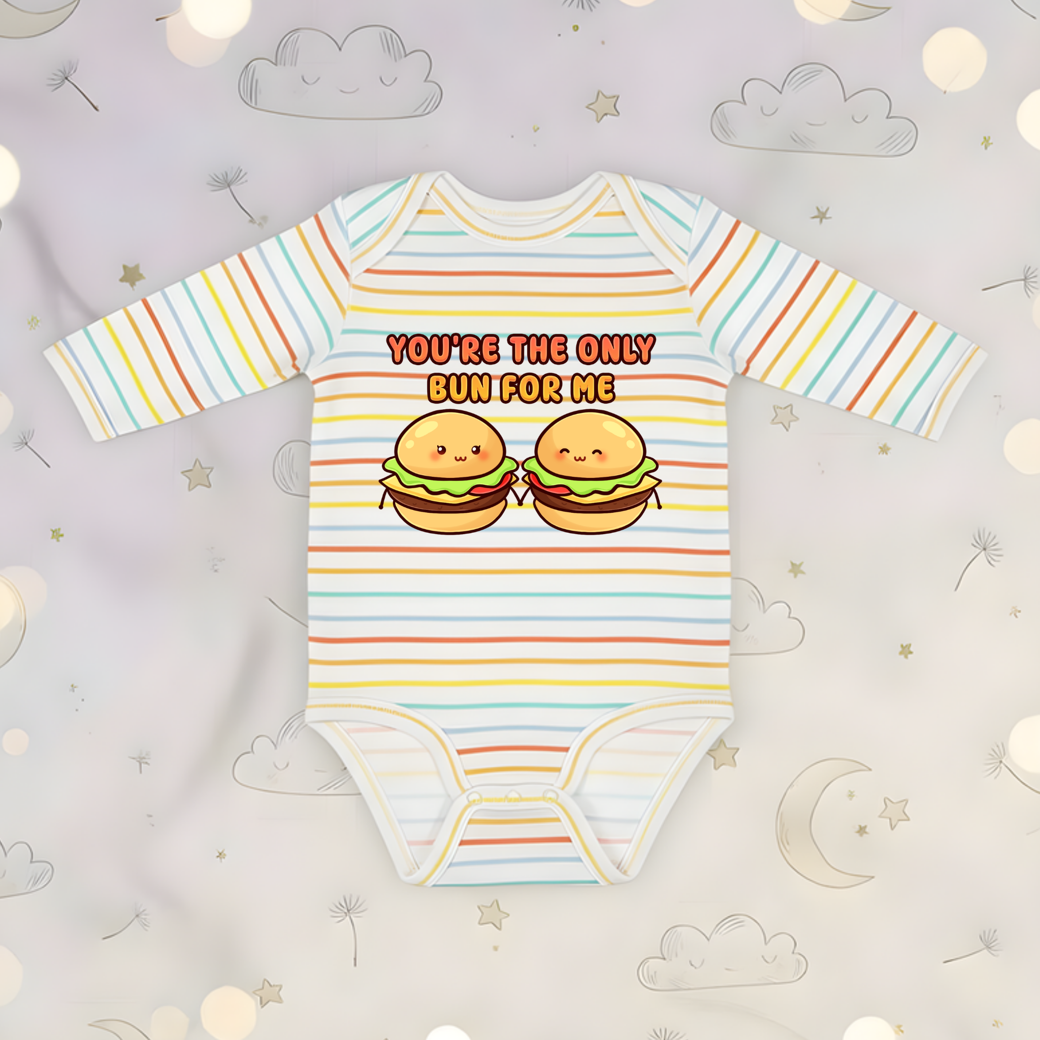 You're the Only Bun for Me Burger Couple Long Sleeve Onesie
