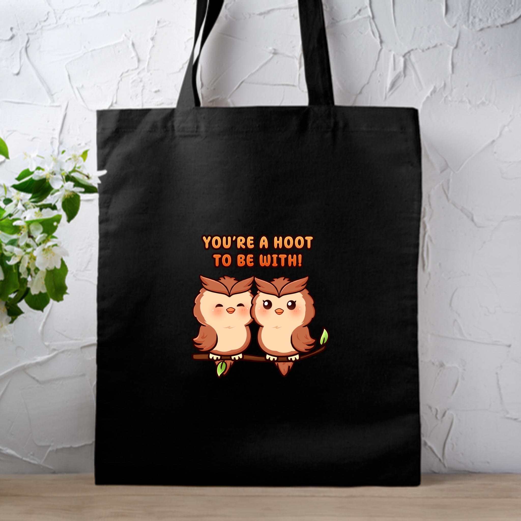 You're a Hoot to Be With Owl Couple Tote Bag