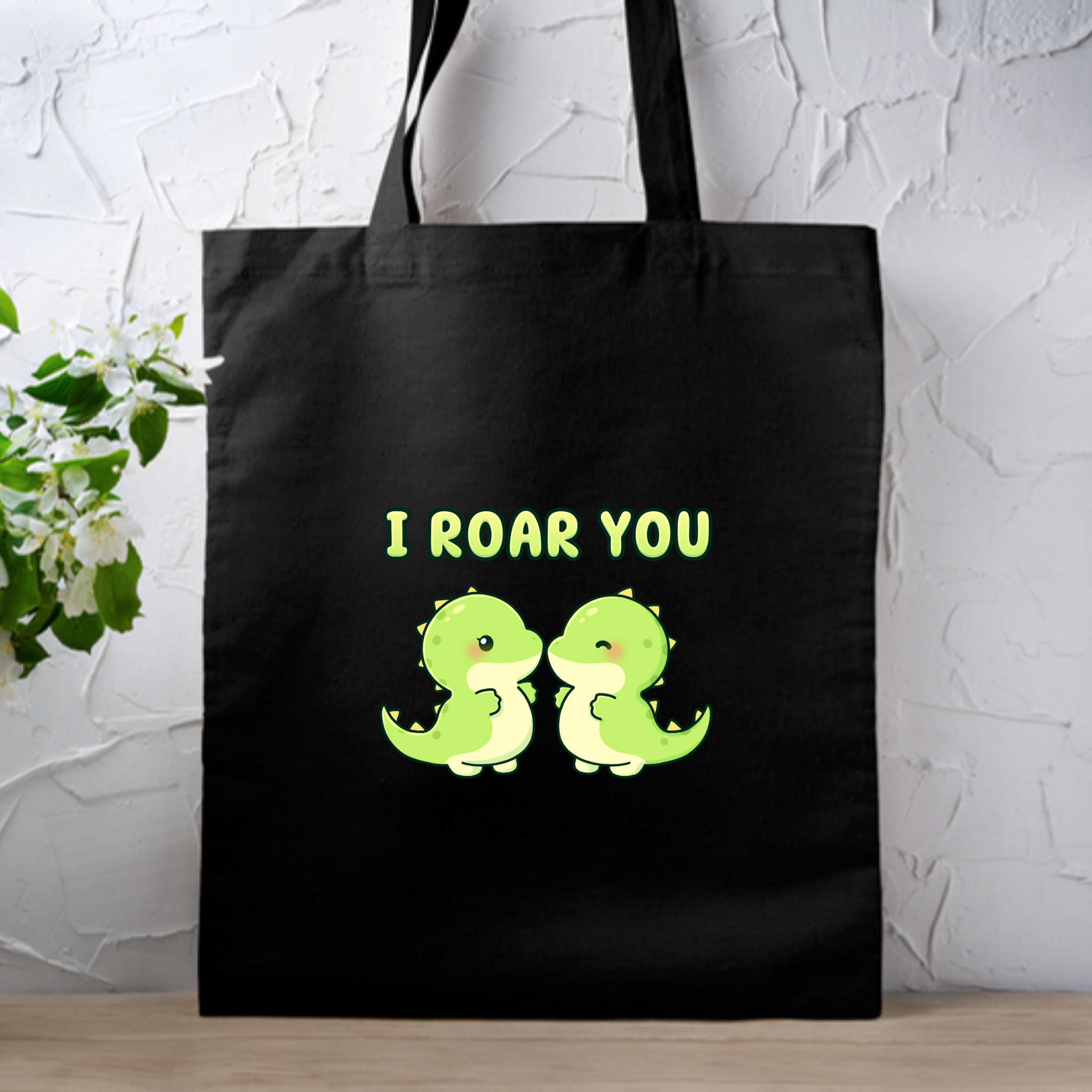 I Roar You Dinosaur Couple Tote Bag