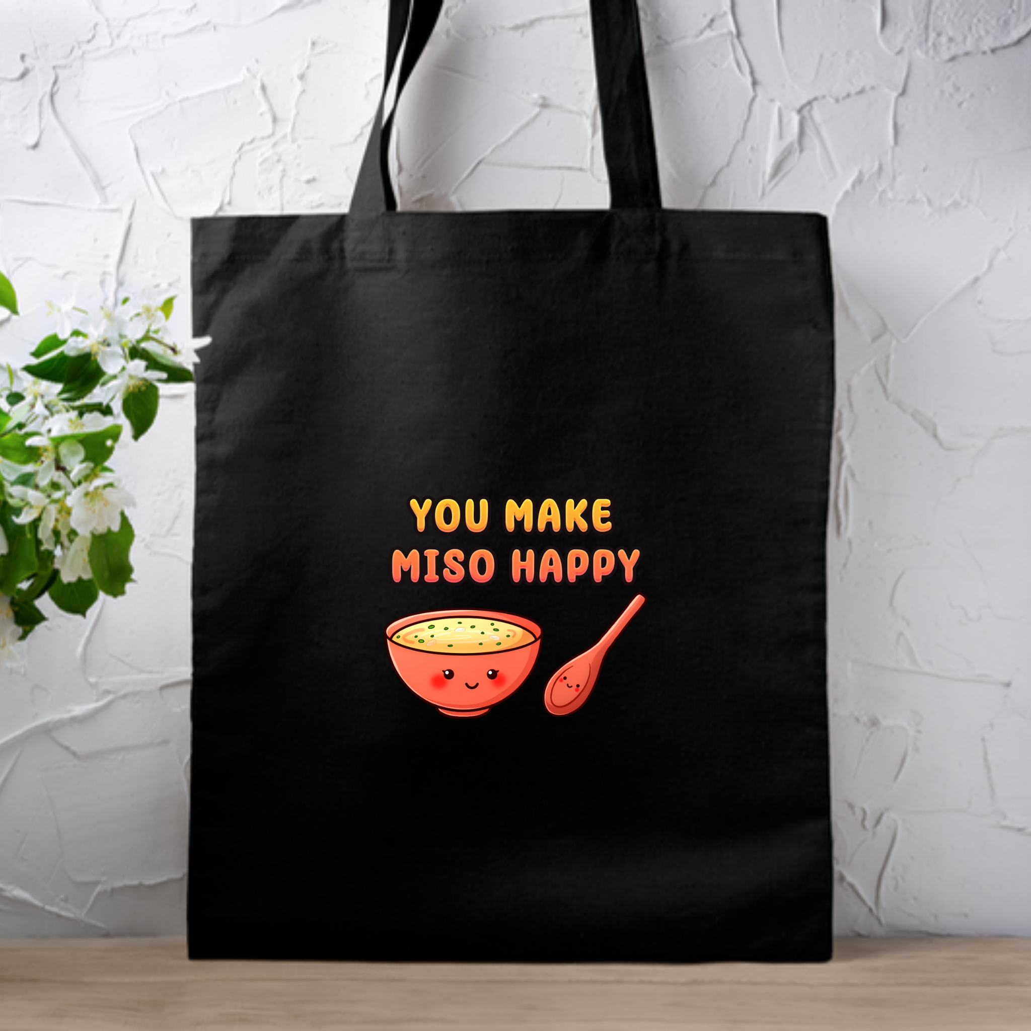 You Make Miso Happy Miso Soup and Spoon Couple Tote Bag