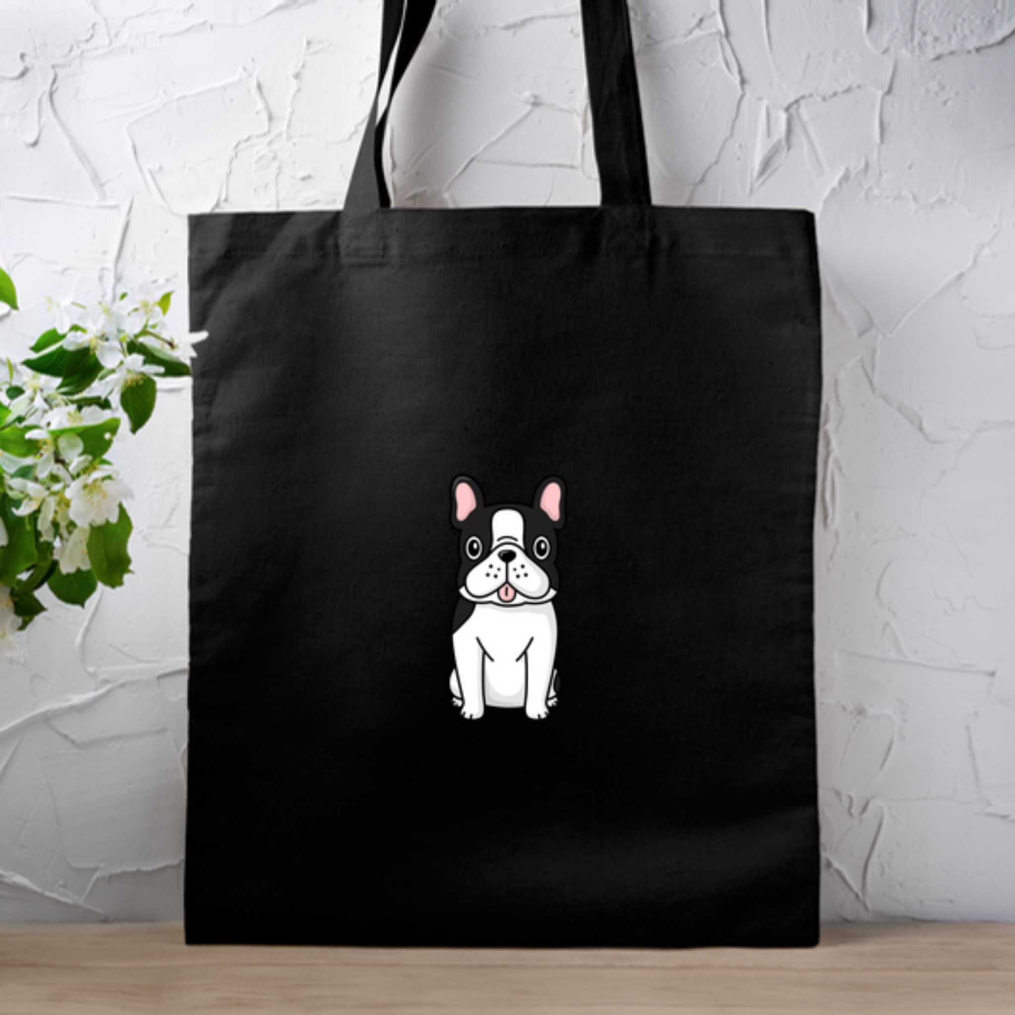 Black and White French Bulldog Tote Bag