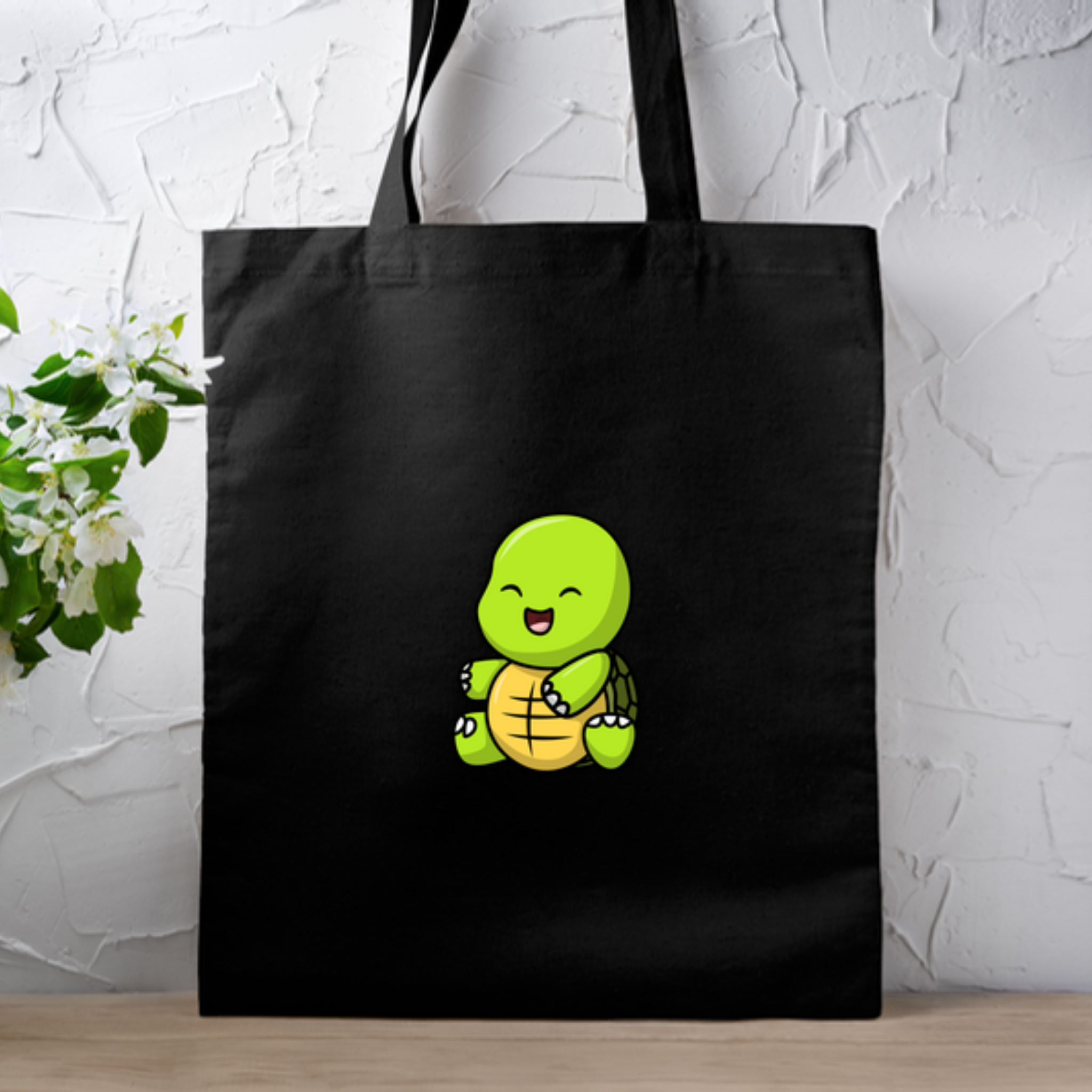 Sitting Baby Turtle Tote Bag