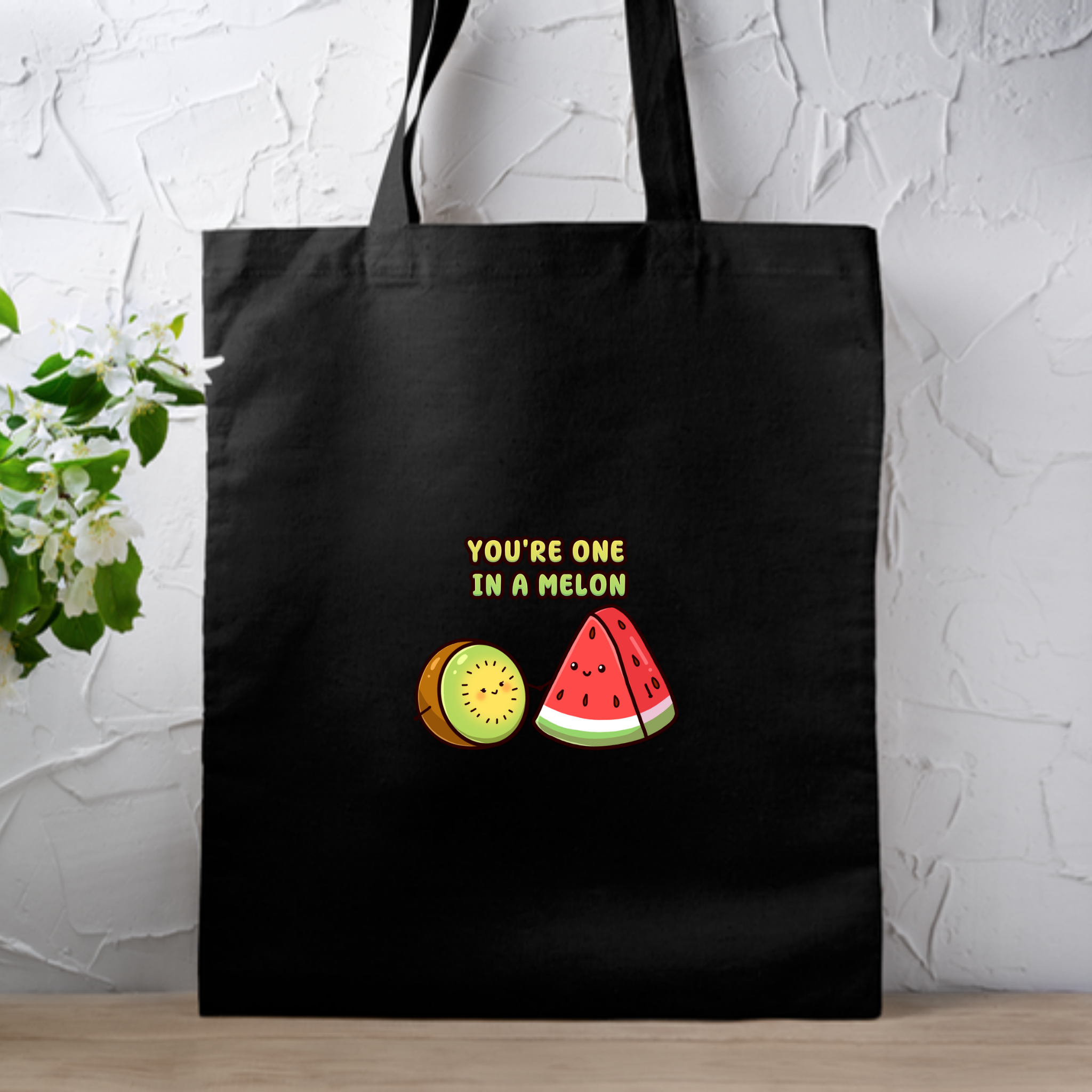 You're One in a Melon Kiwi and Watermelon Couple Tote Bag