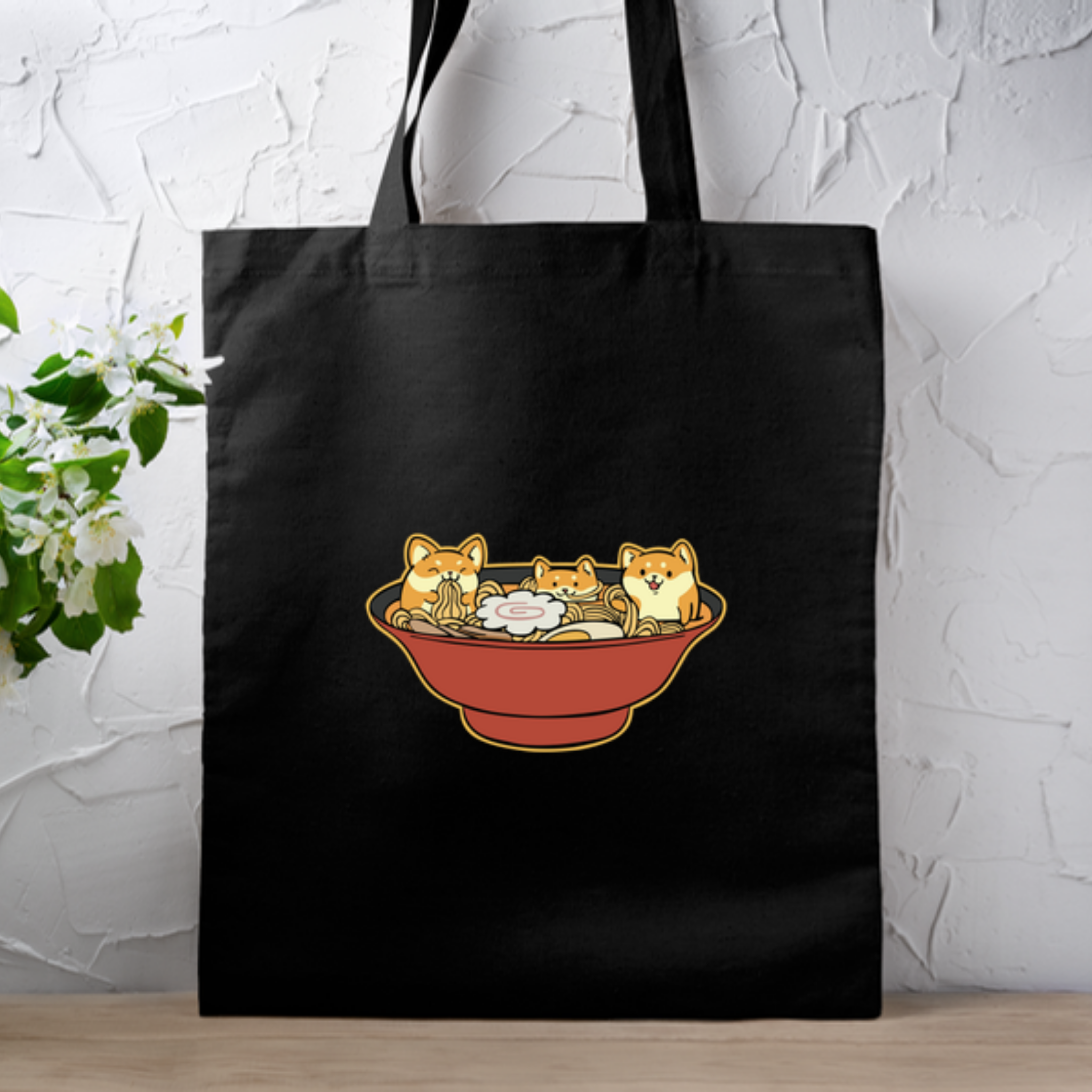 Shiba Inu Ramen Bowl Tote Bag