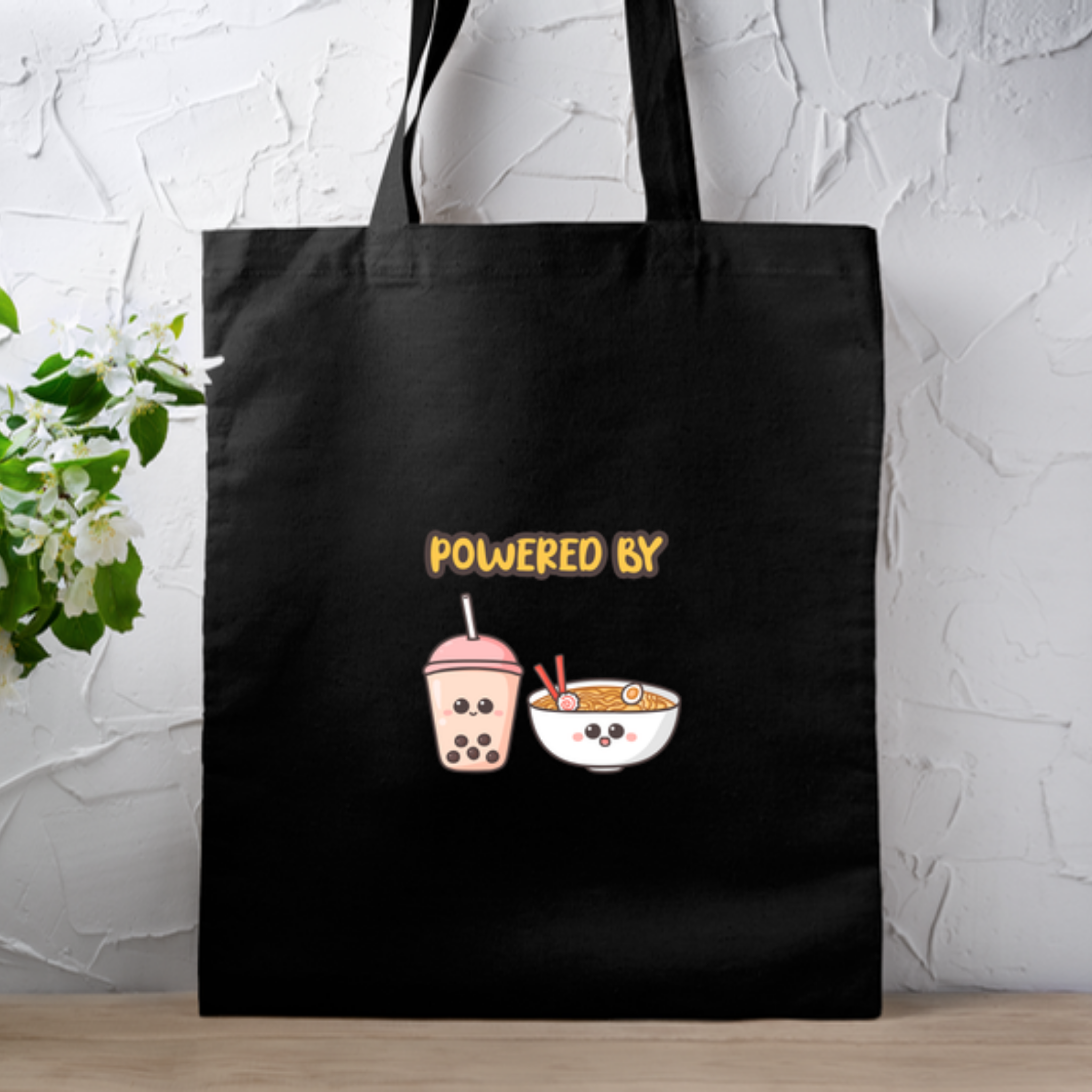 Powered by Boba Tea and Ramen Tote Bag