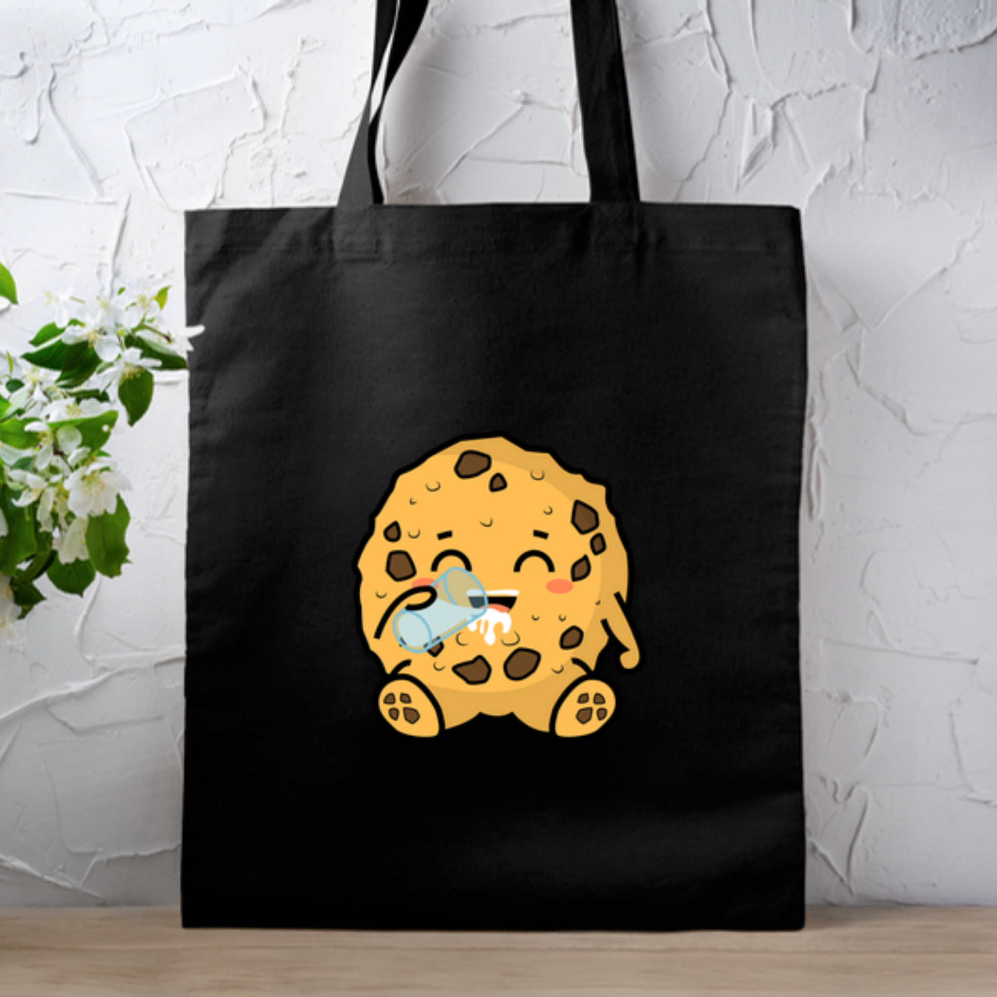 Cookie Drinking Milk Tote Bag