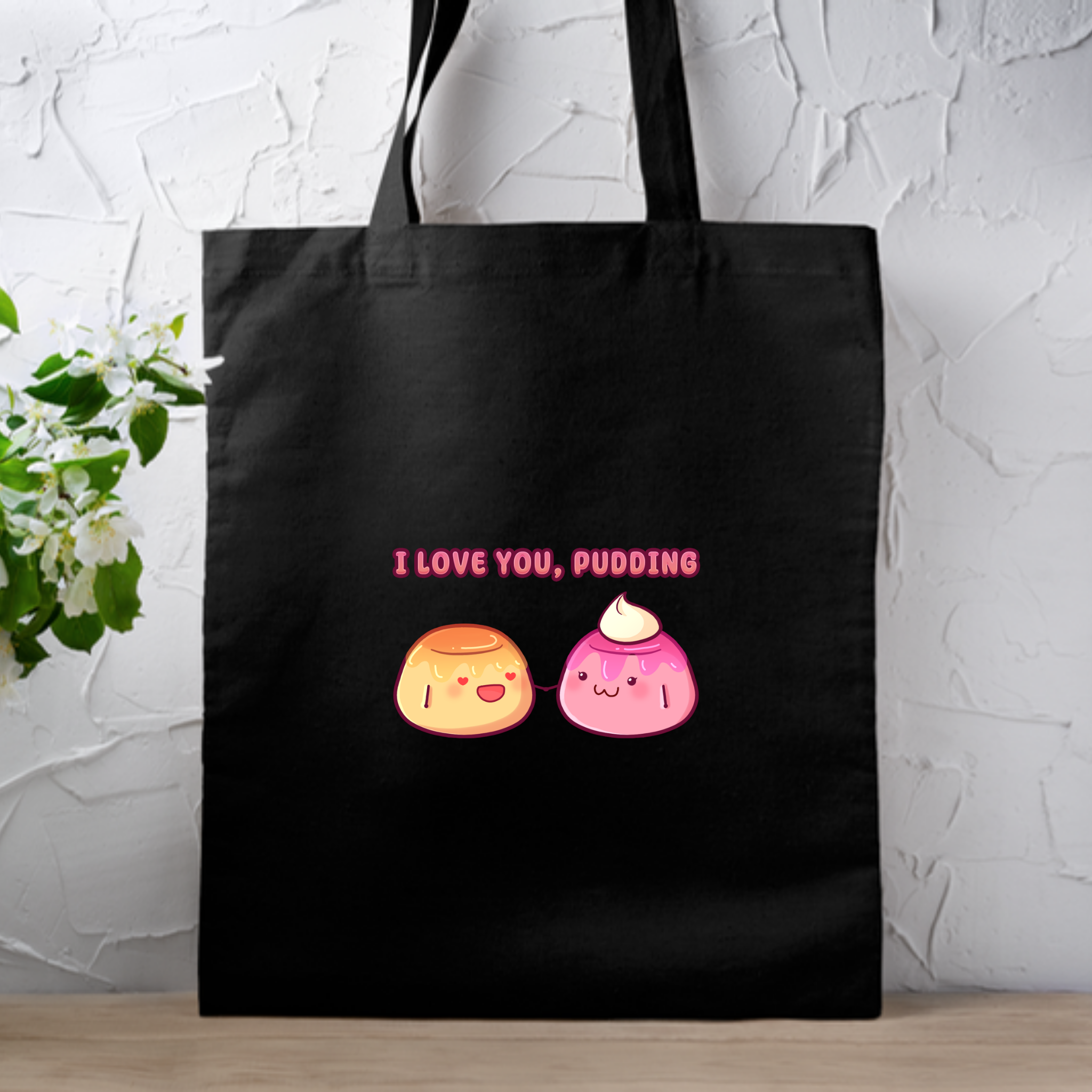 I Love You, Pudding Flan and Pudding Couple Tote Bag