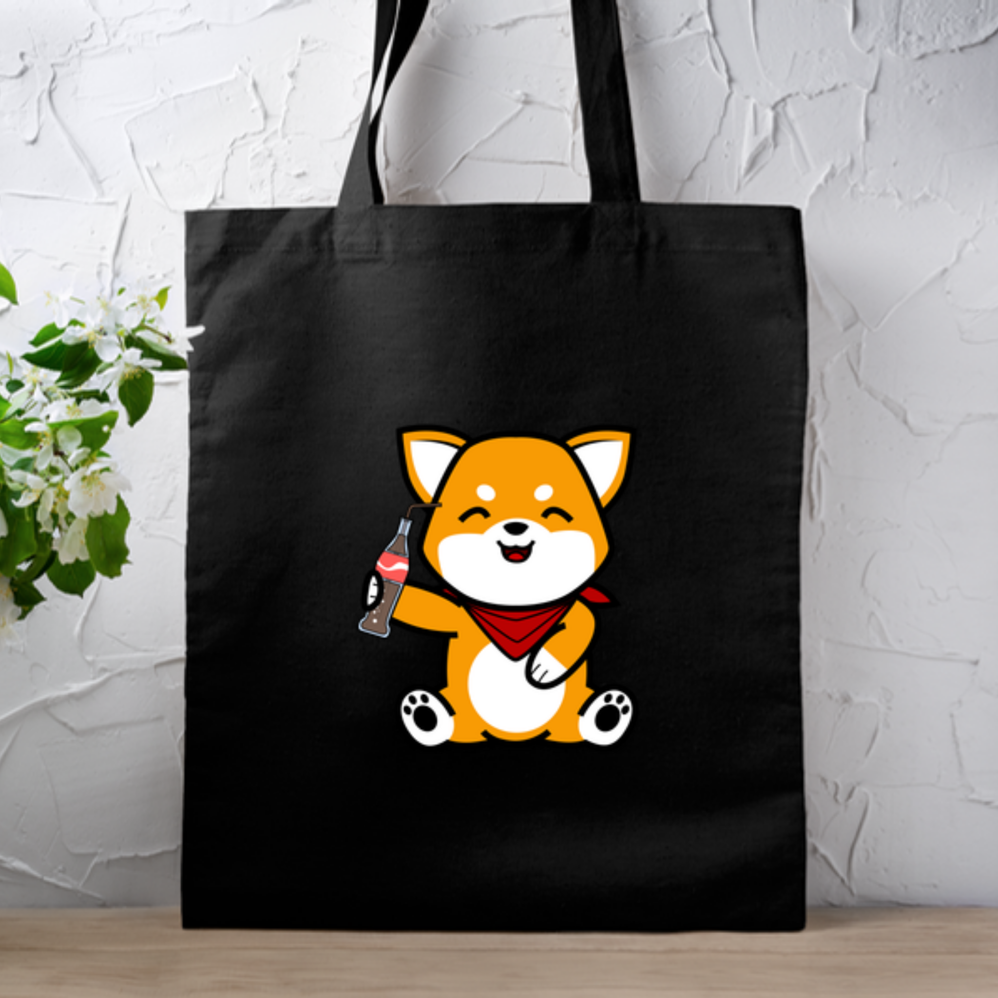 Dog Drinking Cola Tote Bag