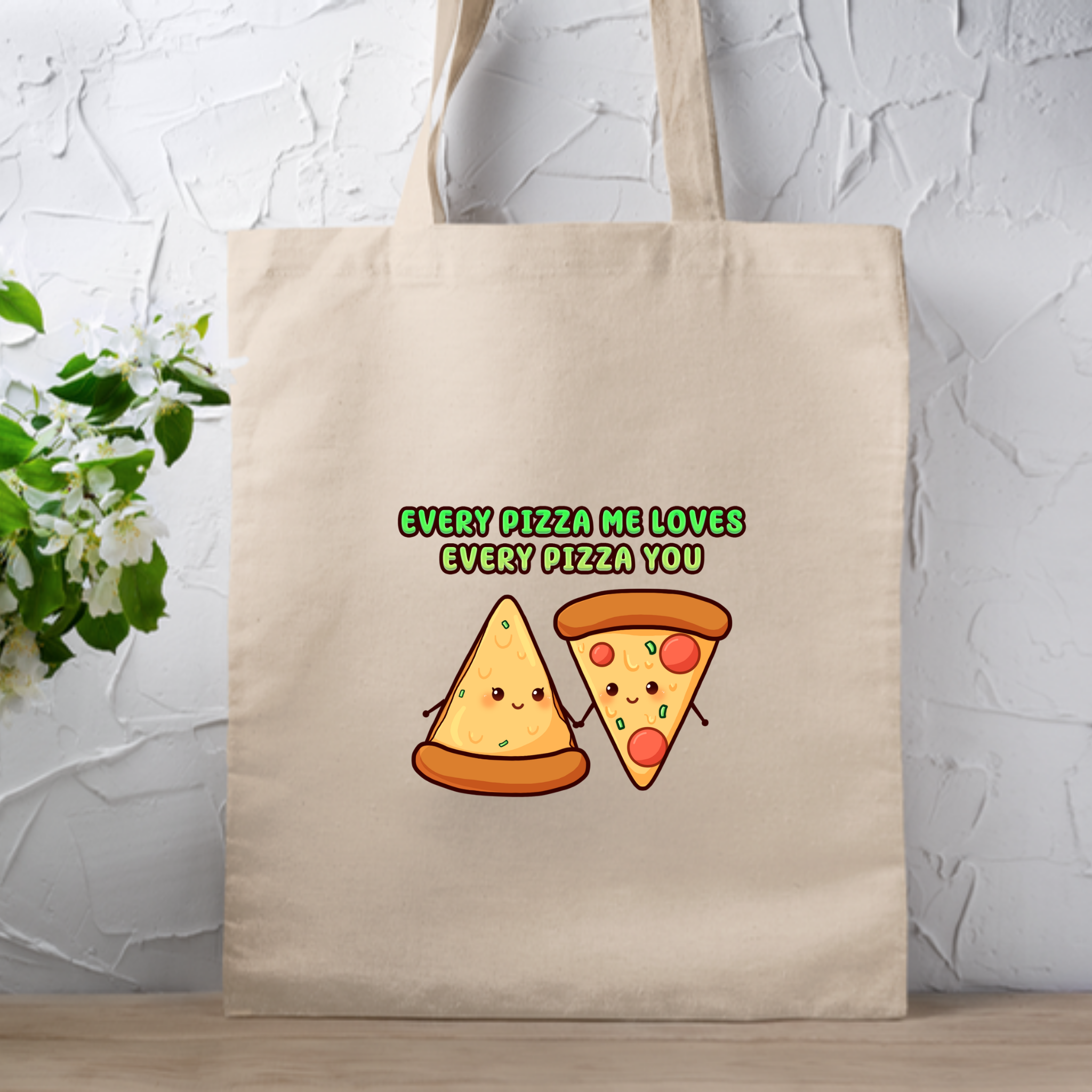 Every Pizza Me Loves Every Pizza You Pizza Couple Tote Bag