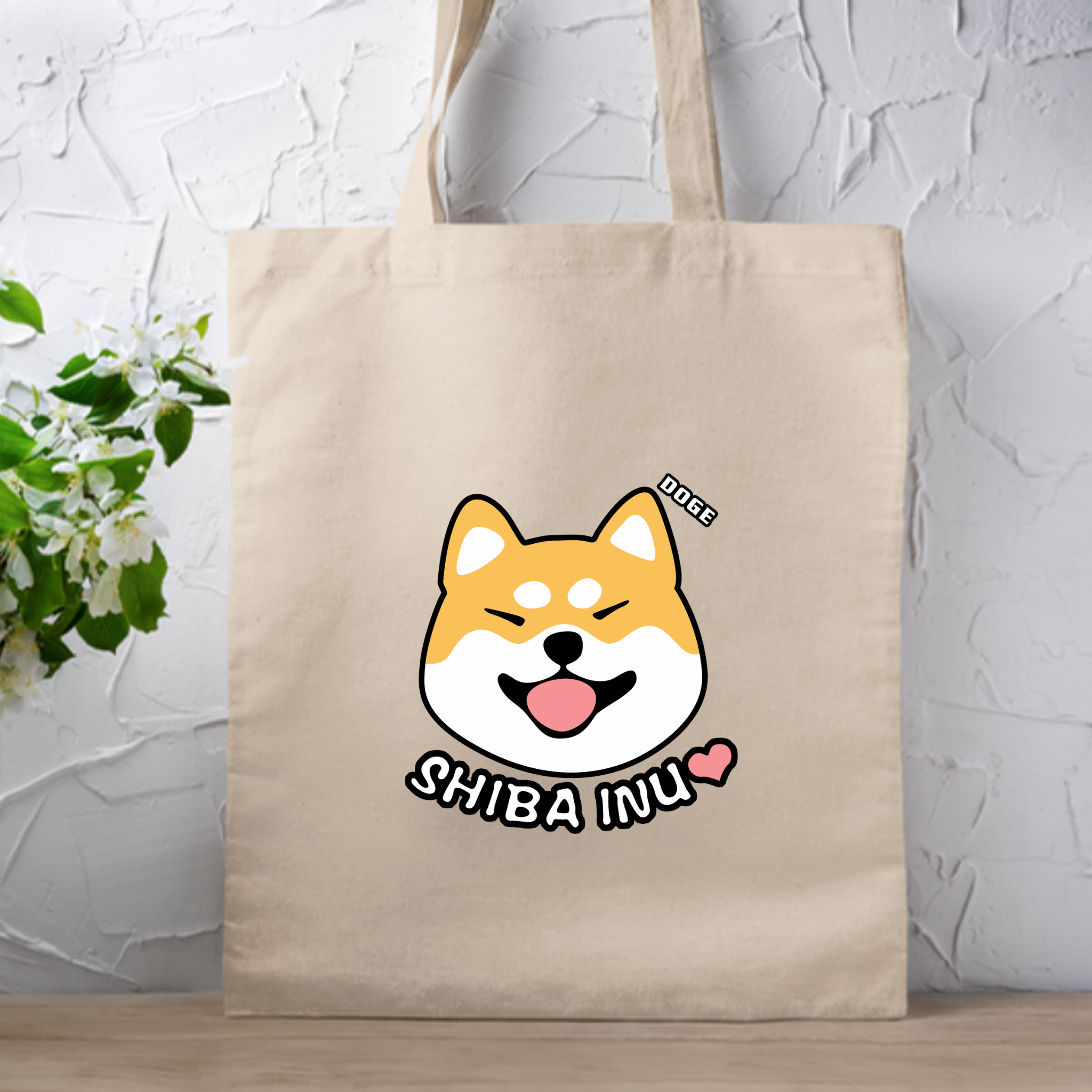 Doge Shiba Inu Face Tote Bag
