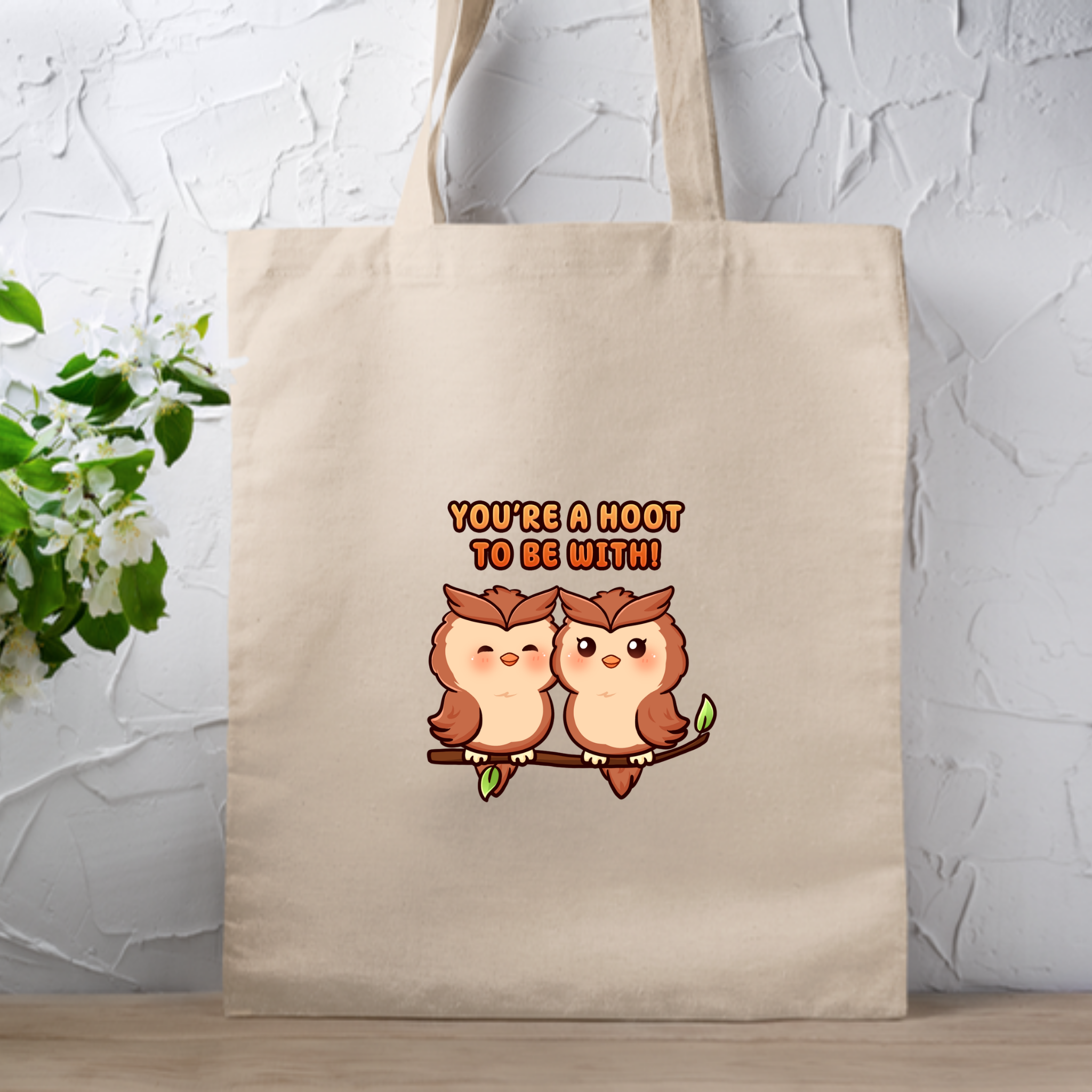 You're a Hoot to Be With Owl Couple Tote Bag