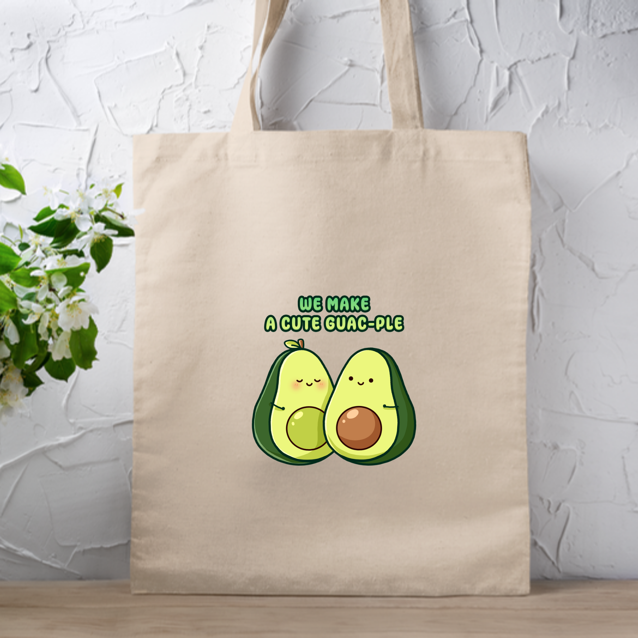 We Make a Cute Guac-ple Avocado Couple Tote Bag