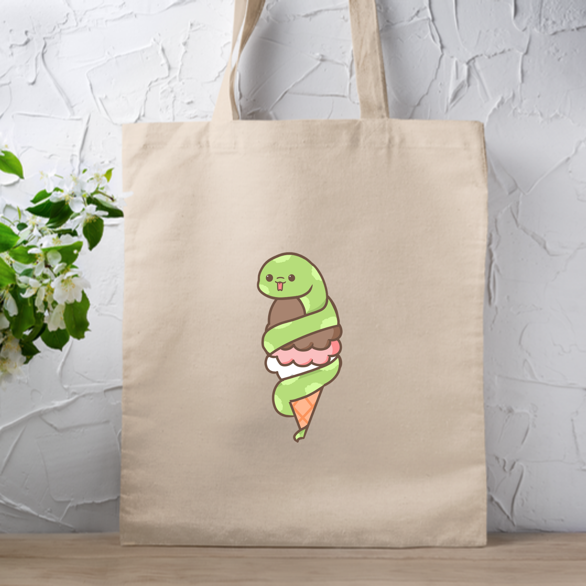 Ice Cream Snake Tote Bag