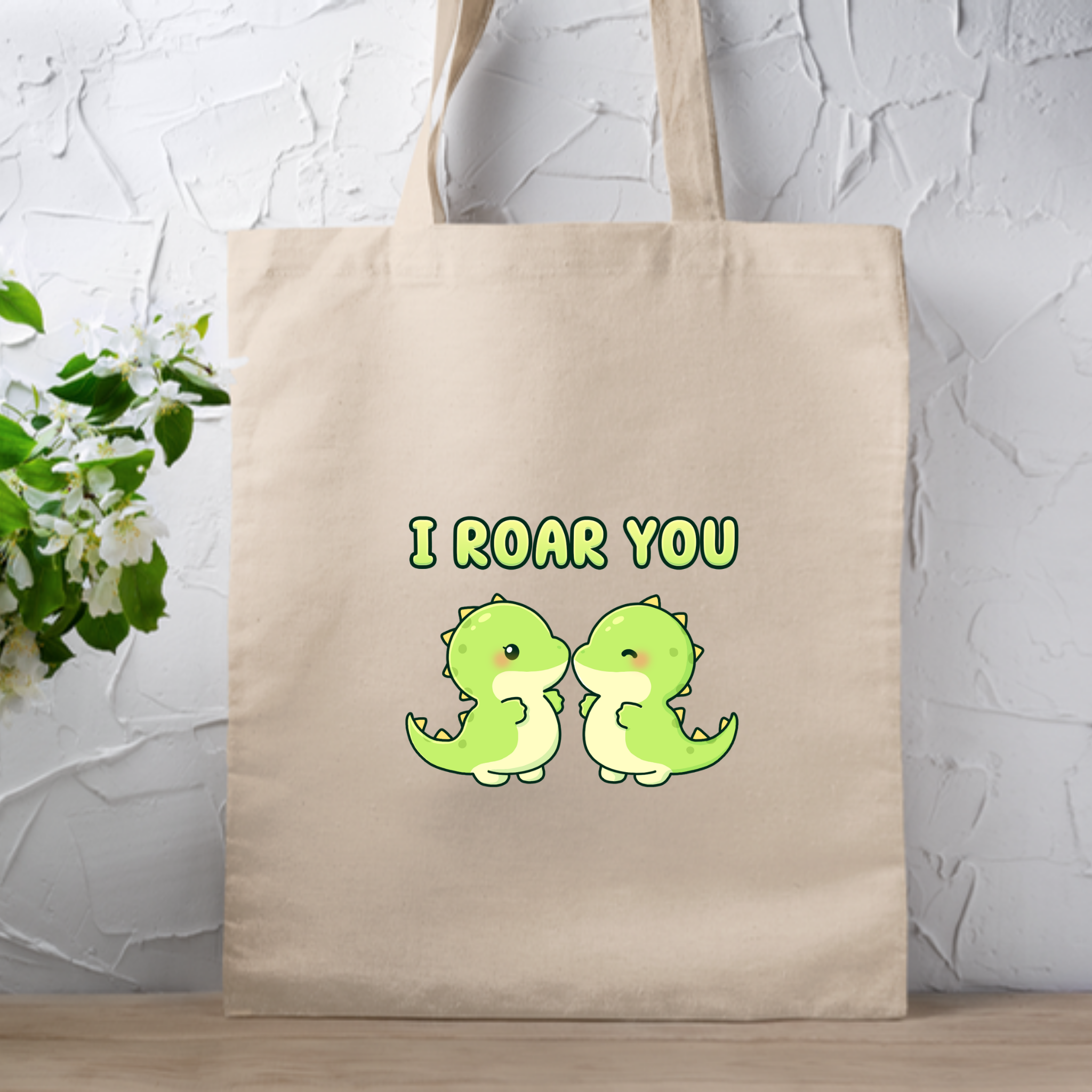 I Roar You Dinosaur Couple Tote Bag