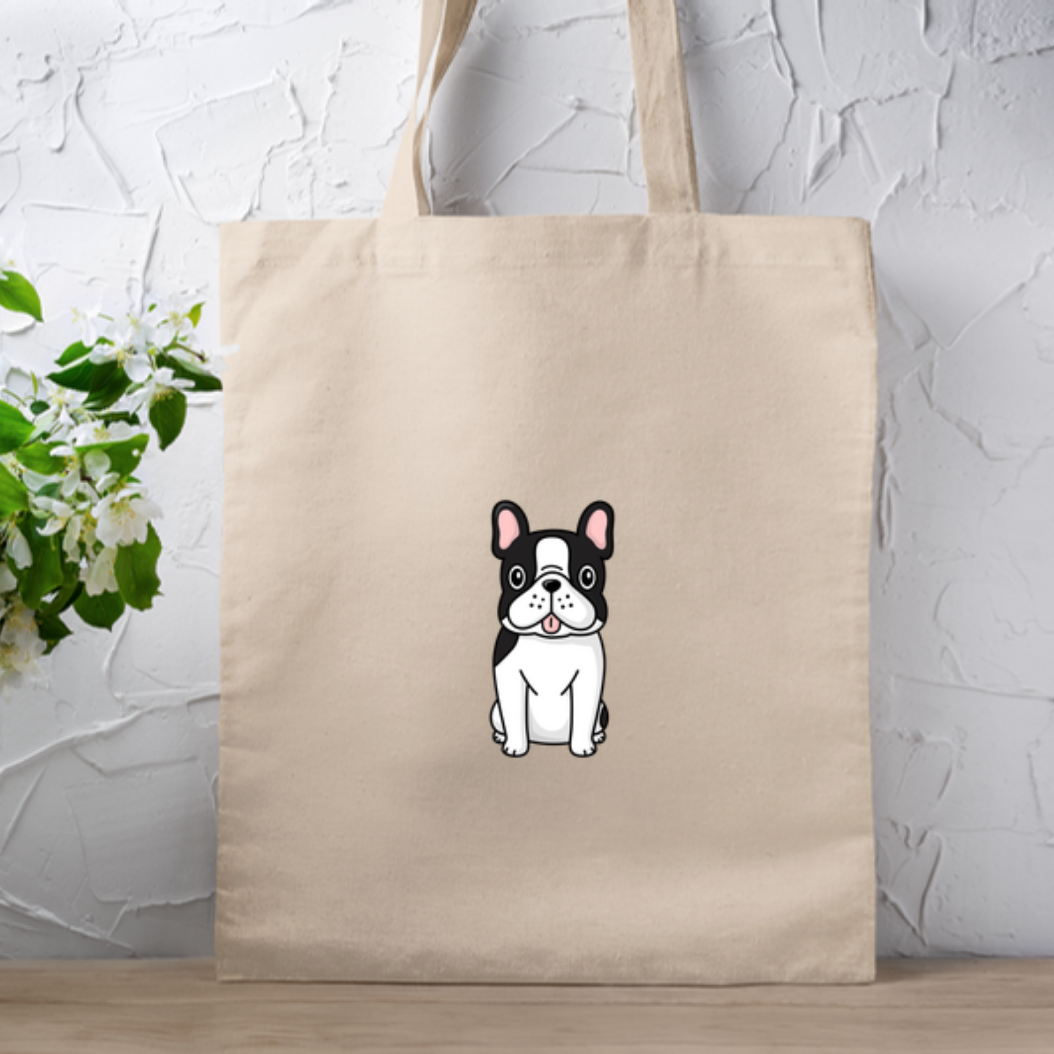 Black and White French Bulldog Tote Bag