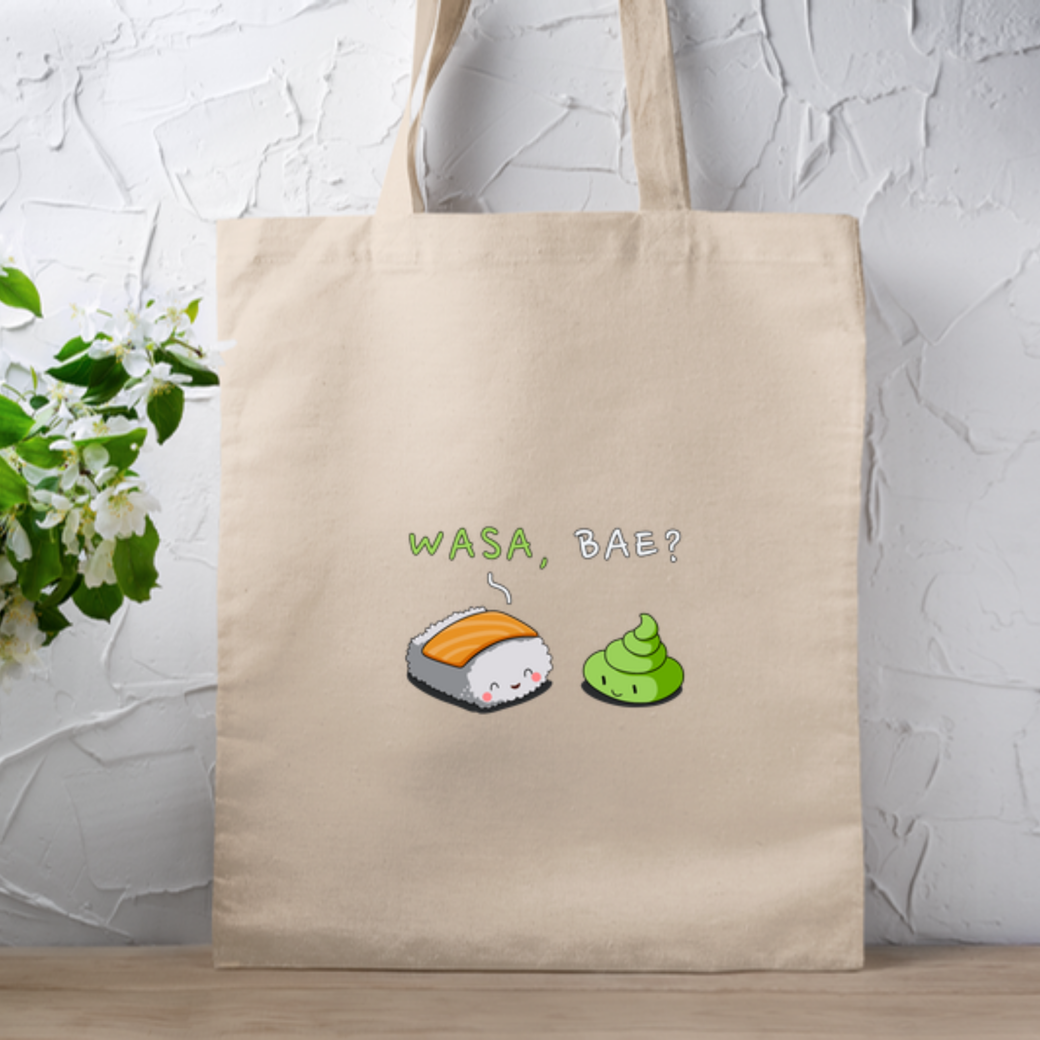 Wasa, Bae? Sushi and Wasabi Couple Tote Bag