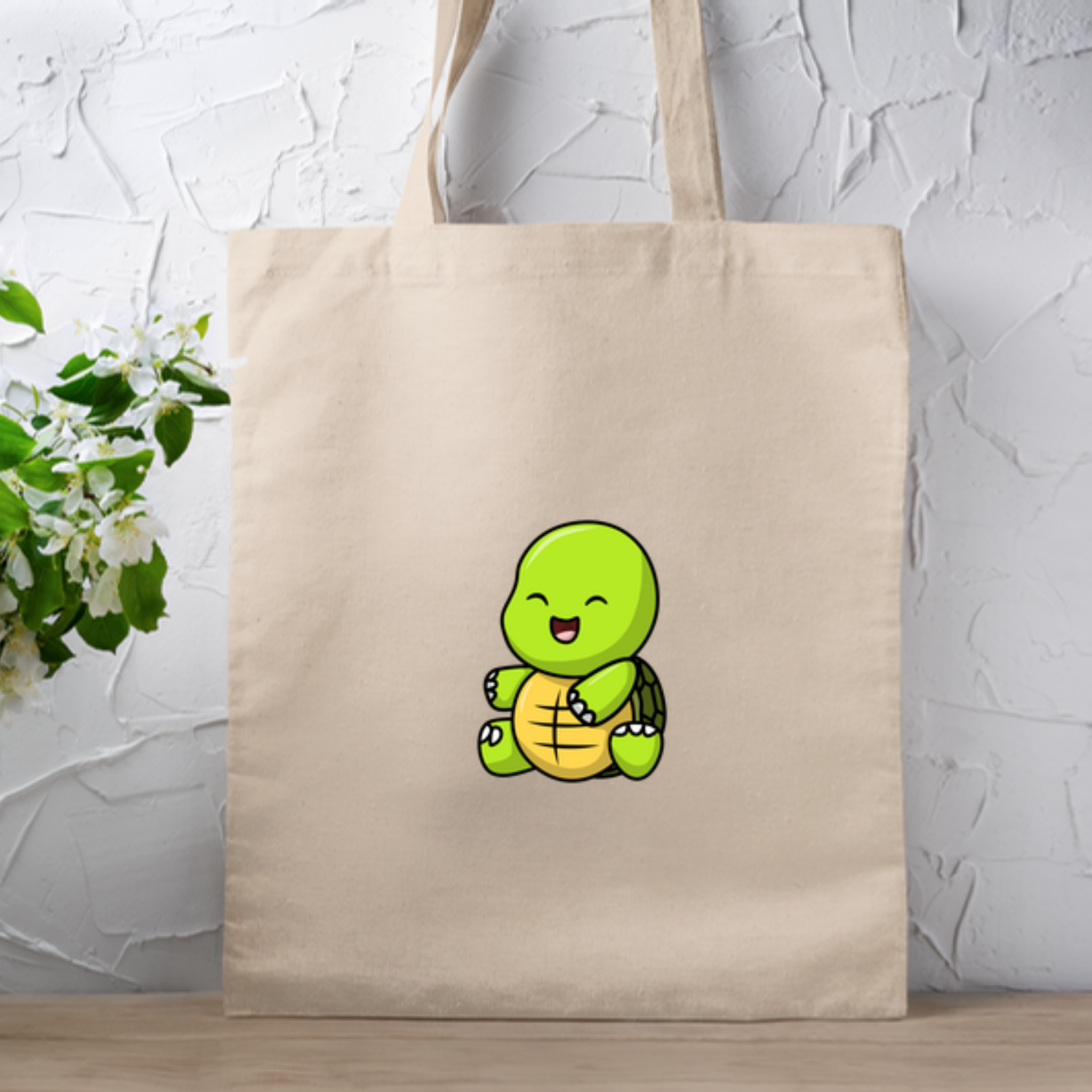 Sitting Baby Turtle Tote Bag