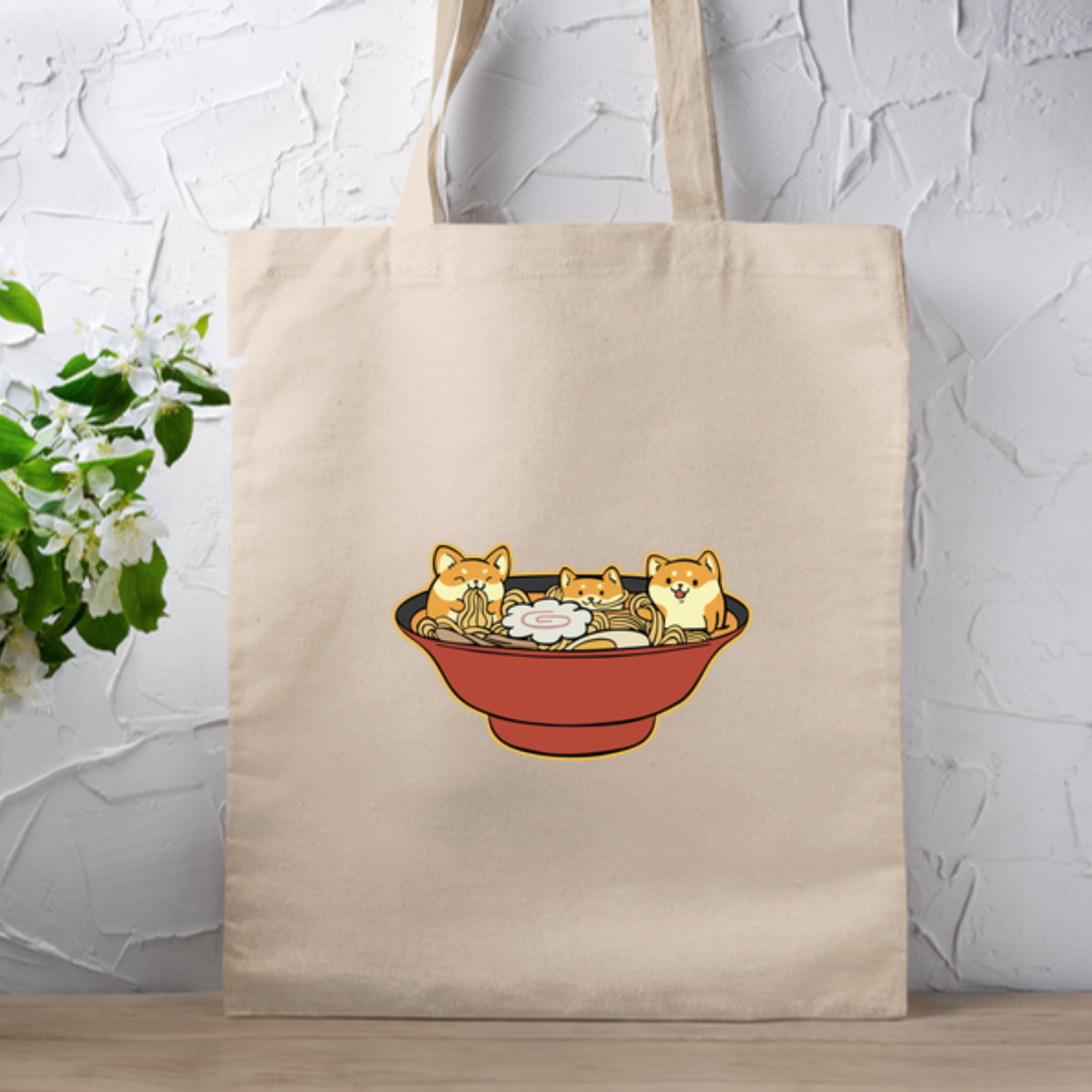 Shiba Inu Ramen Bowl Tote Bag