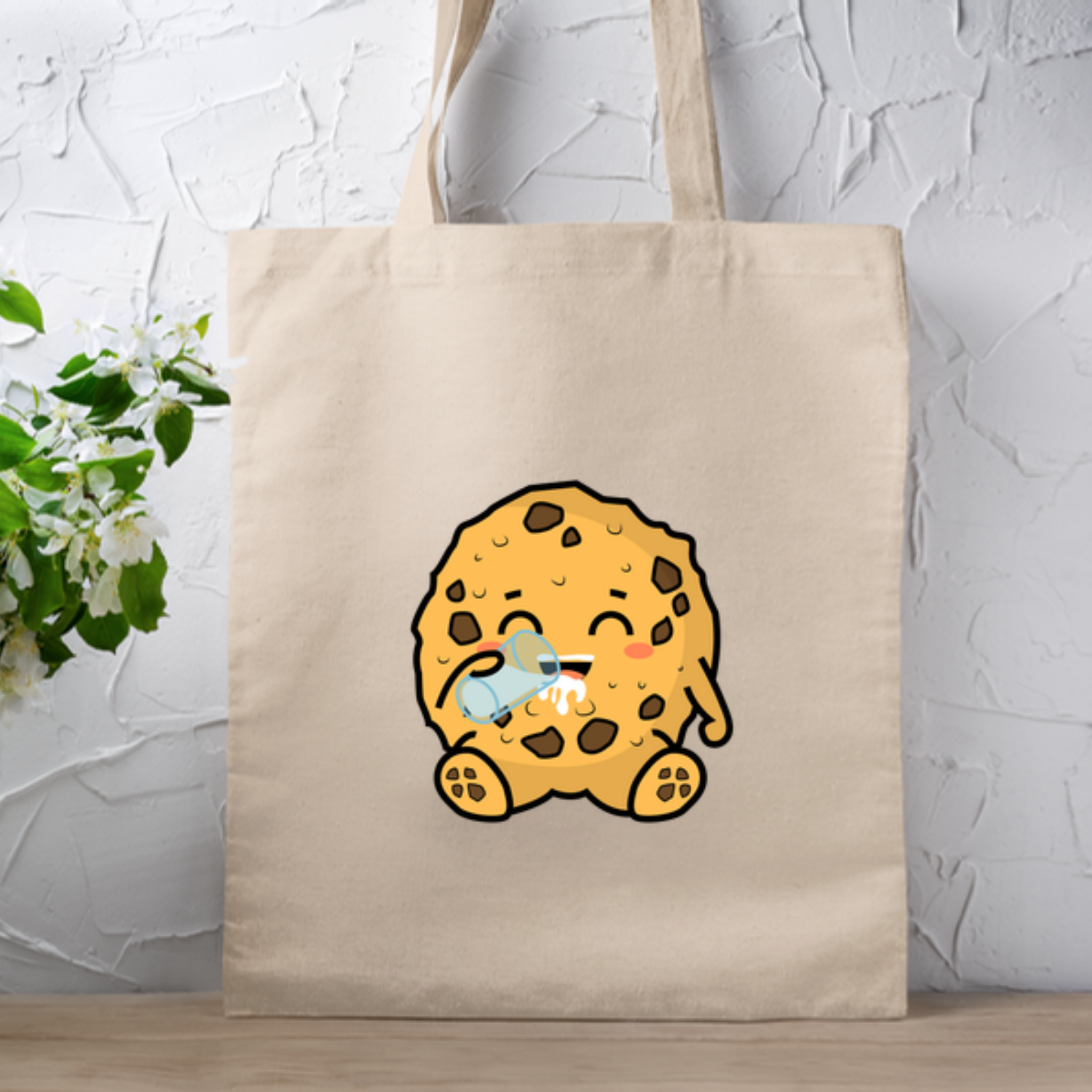 Cookie Drinking Milk Tote Bag